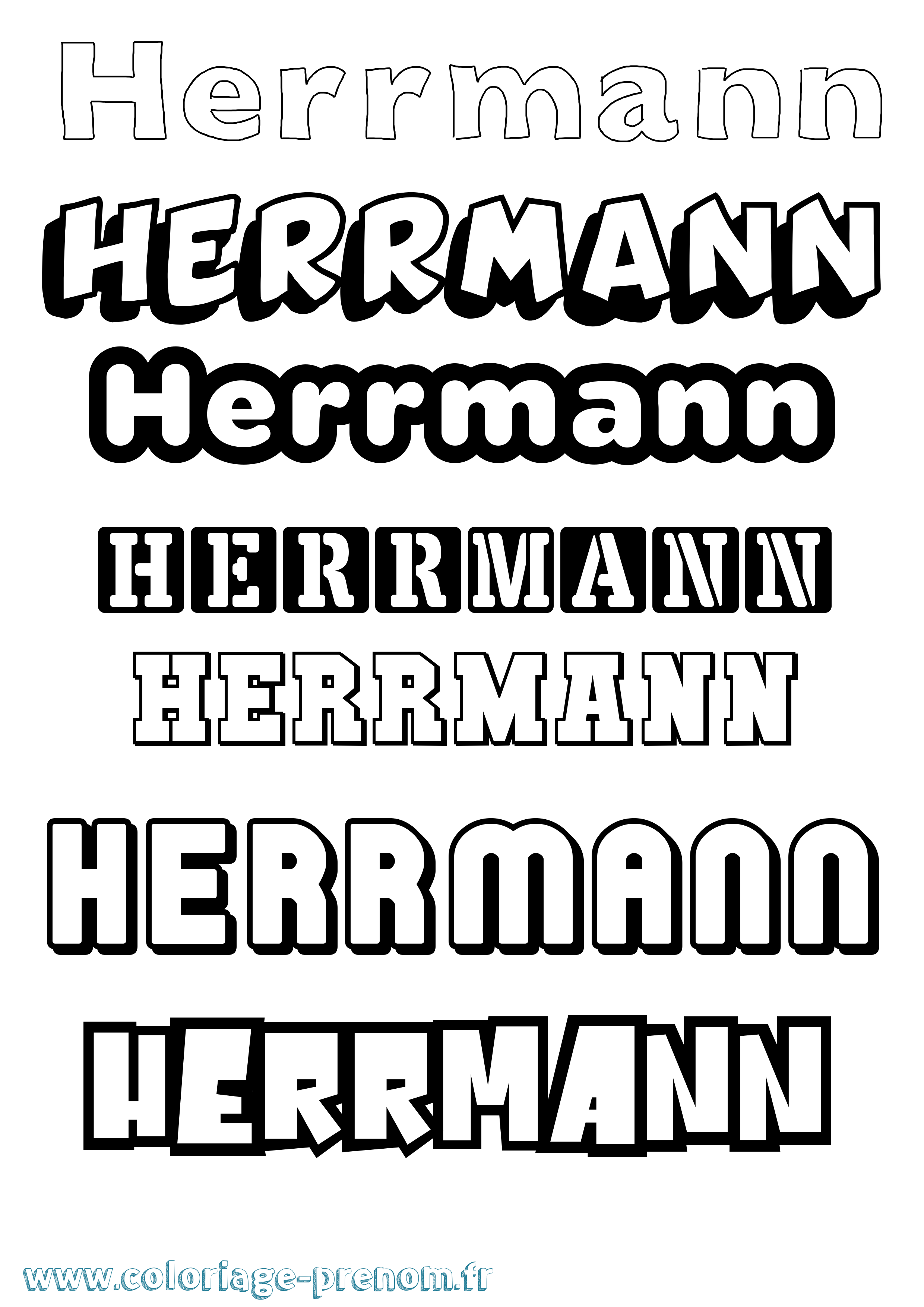 Coloriage Herrmann Simple Coloriage prénom Herrmann Simple