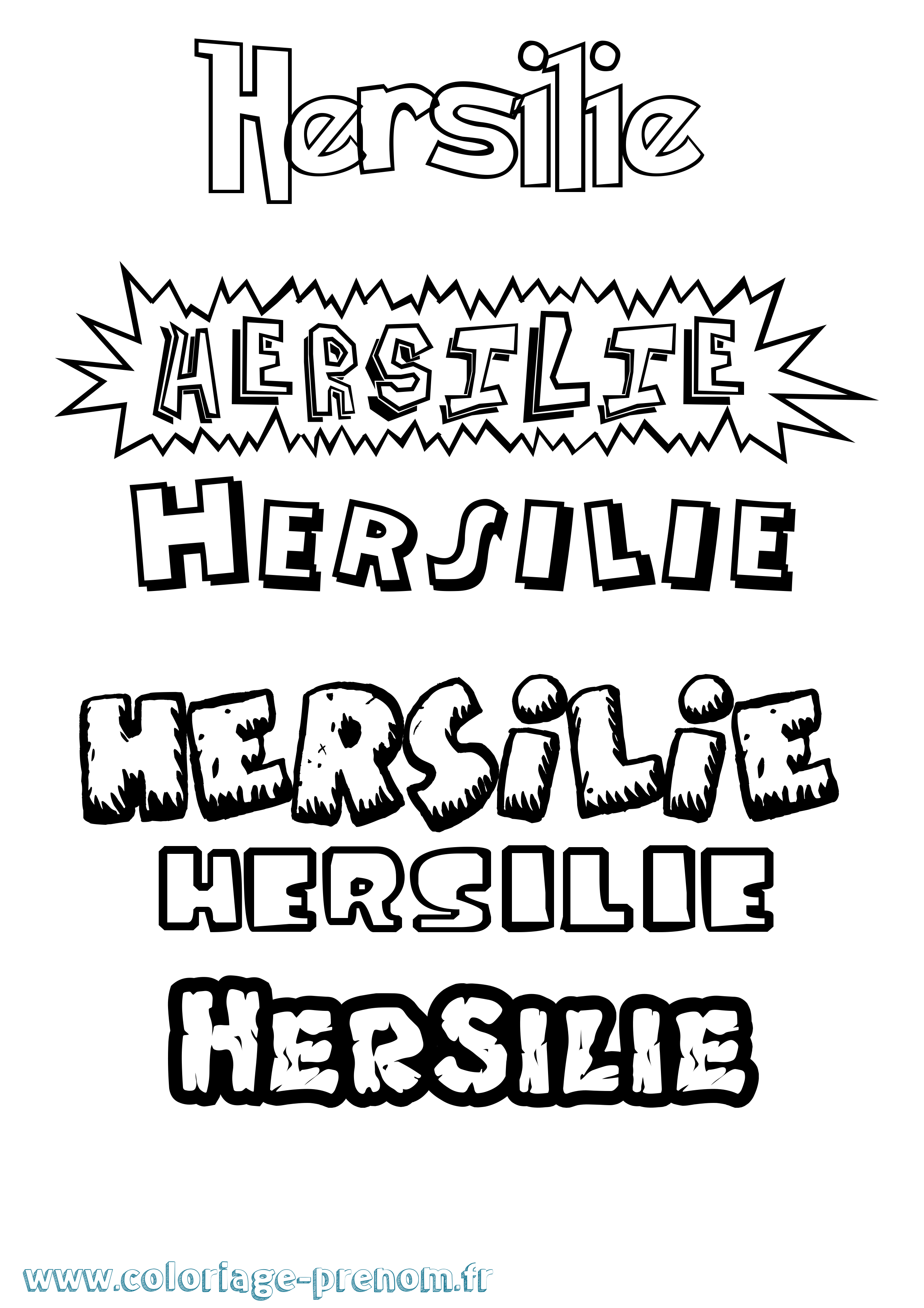 Coloriage Hersilie Dessin Animé Coloriage prénom Hersilie Dessin Animé