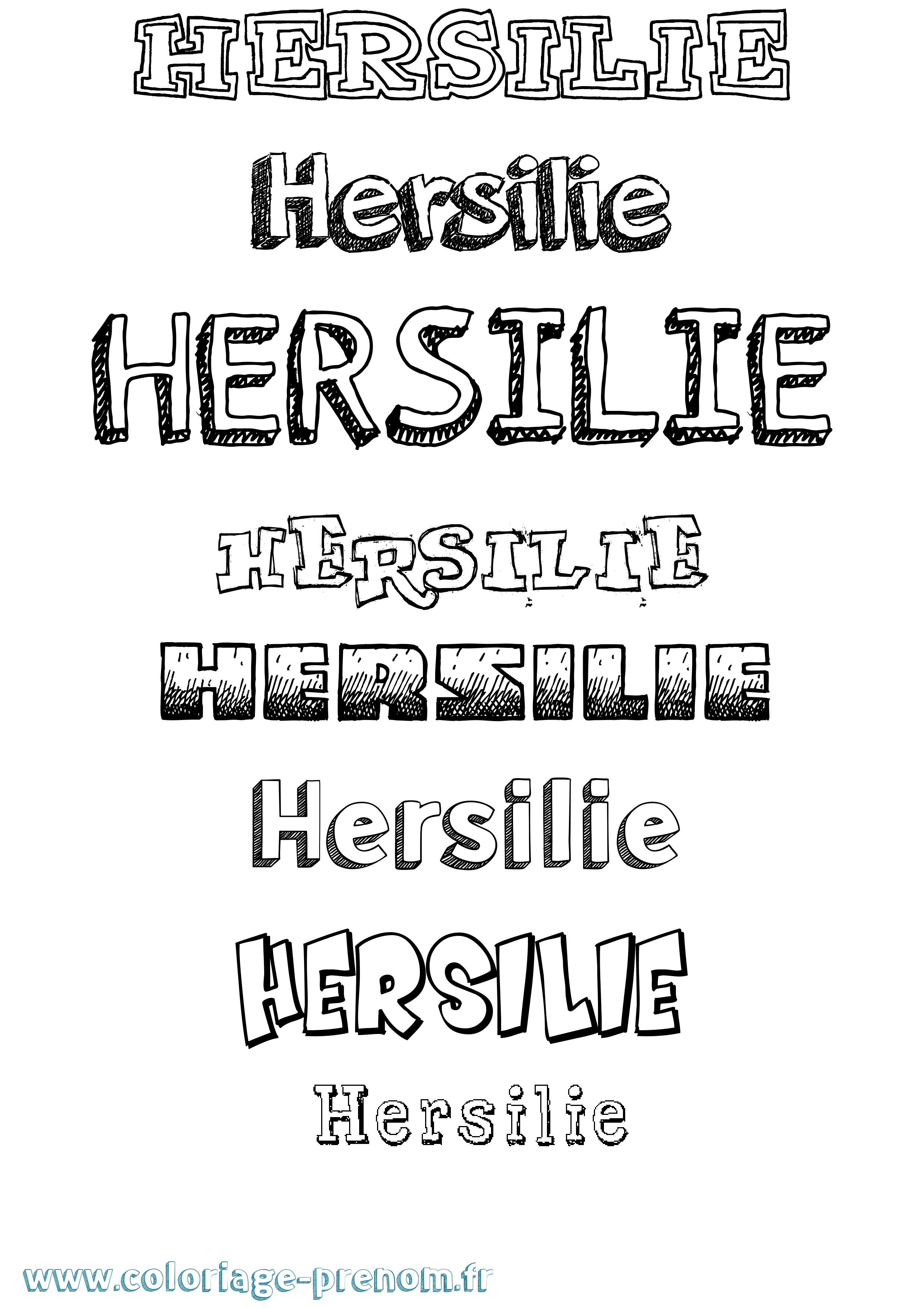 Coloriage Hersilie Dessiné Coloriage prénom Hersilie Dessiné