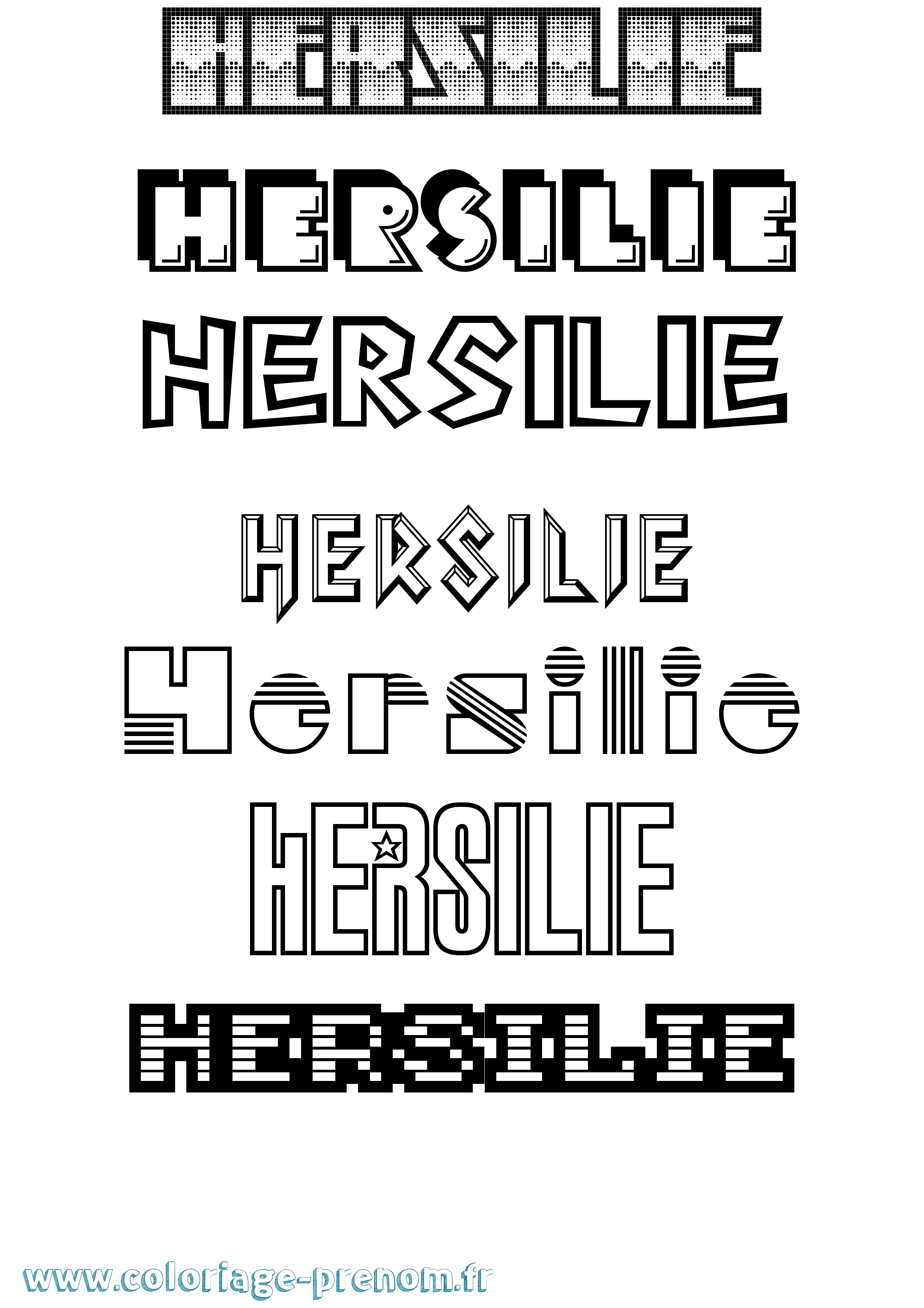 Coloriage Hersilie Jeux Vidéos Coloriage prénom Hersilie Jeux Vidéos