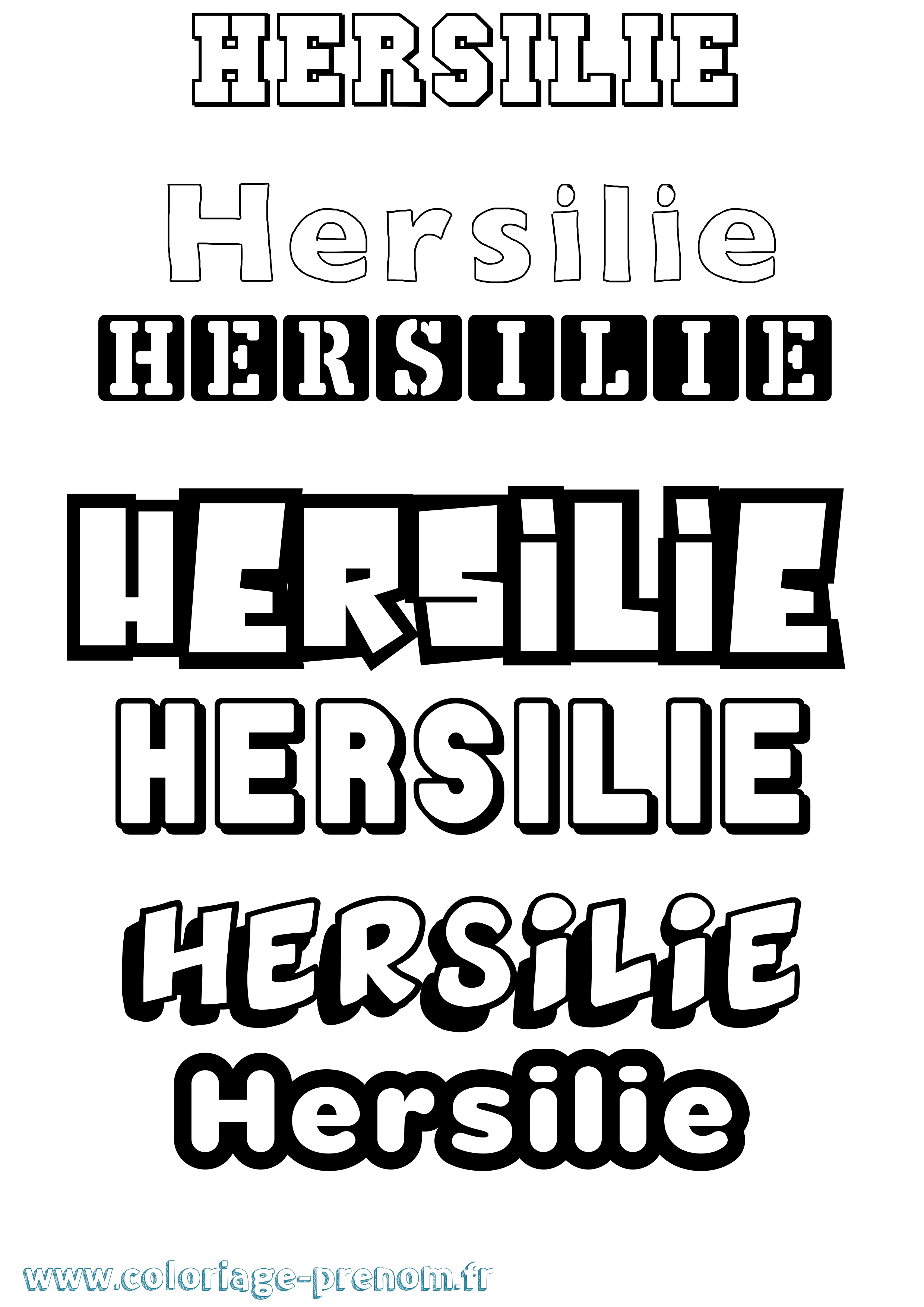 Coloriage Hersilie Simple Coloriage prénom Hersilie Simple
