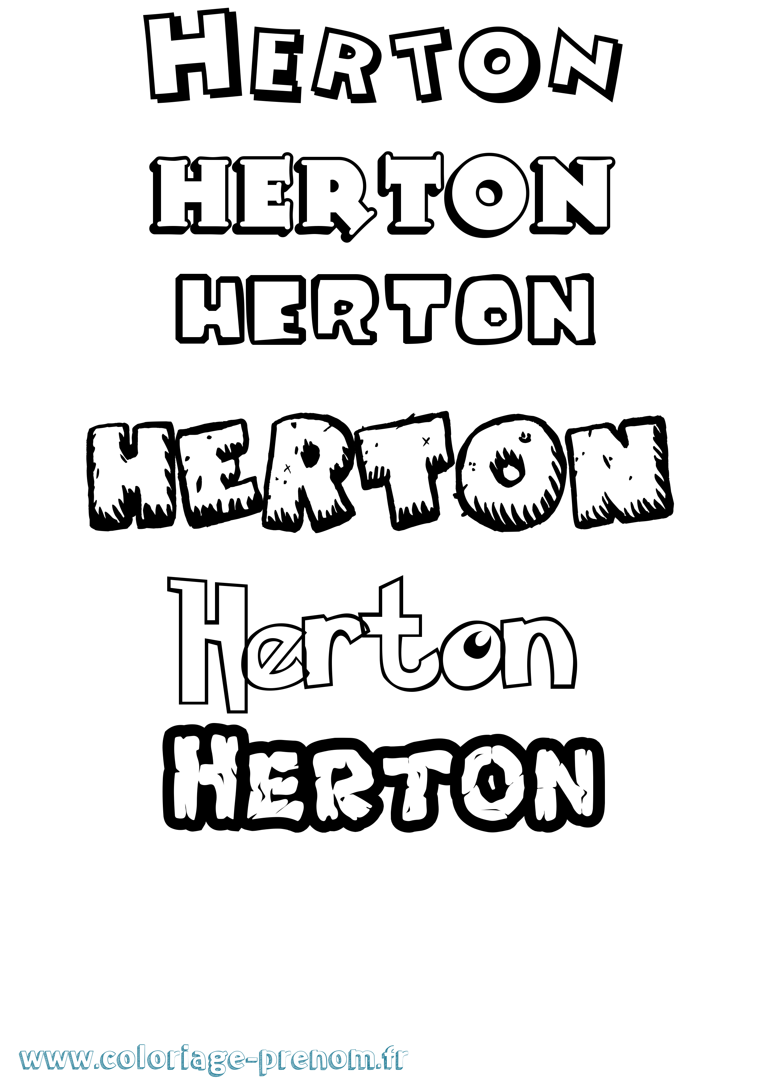 Coloriage Herton Dessin Animé Coloriage prénom Herton Dessin Animé