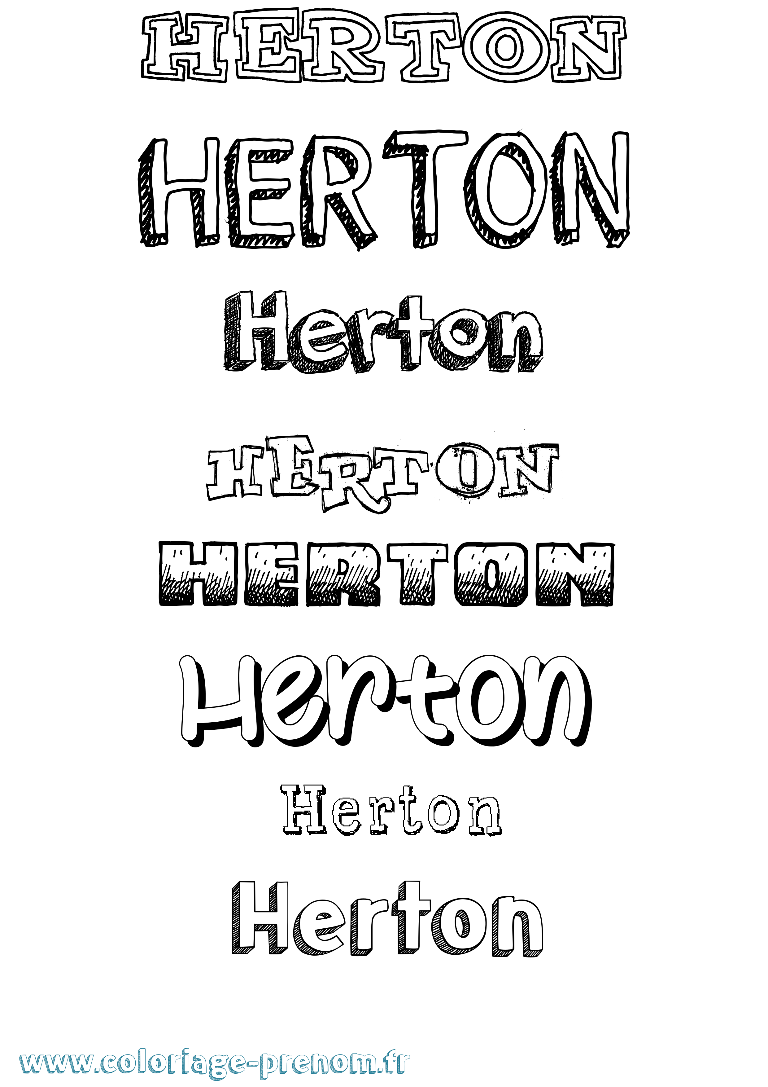 Coloriage Herton Dessiné Coloriage prénom Herton Dessiné