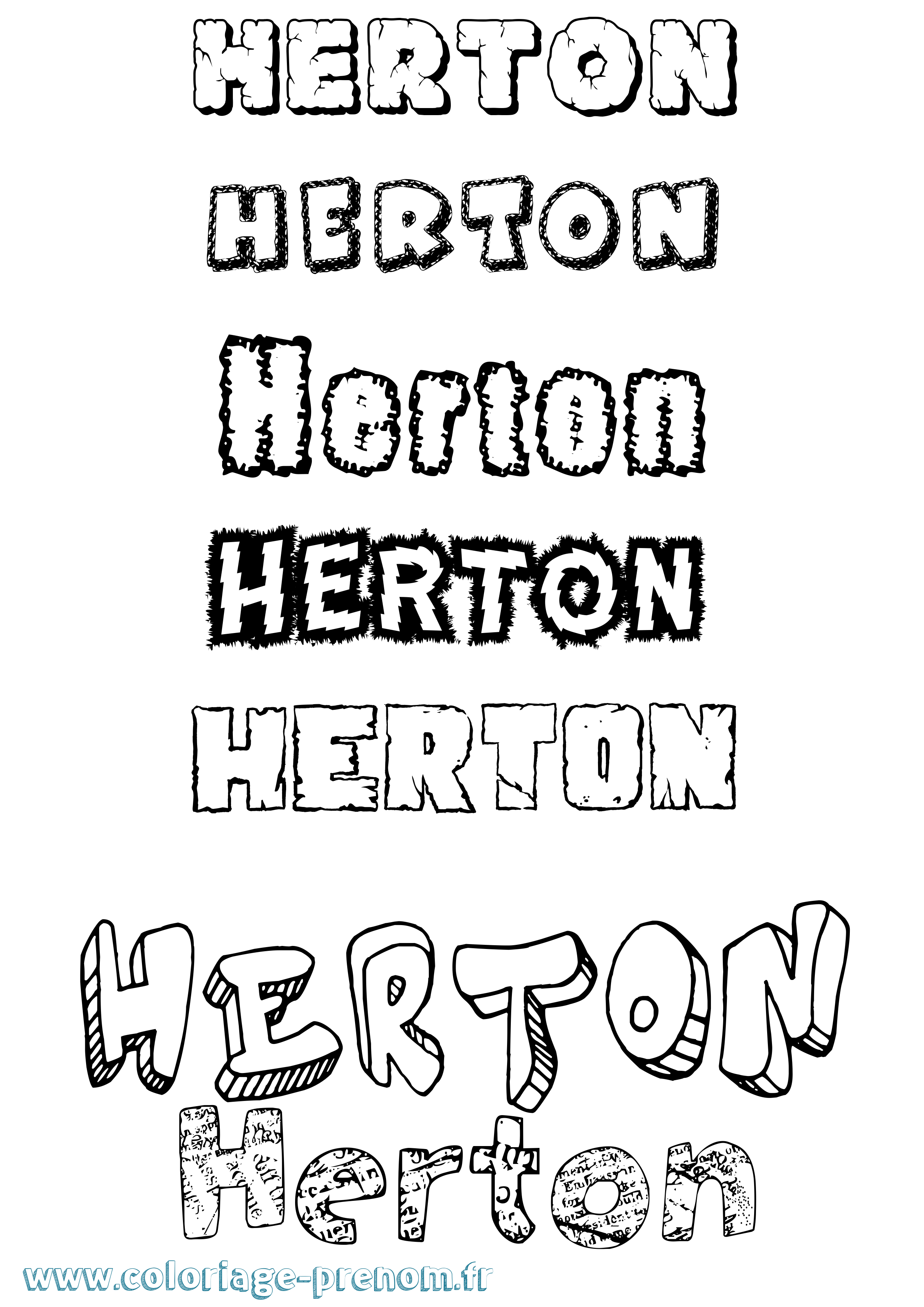 Coloriage Herton Destructuré Coloriage prénom Herton Destructuré