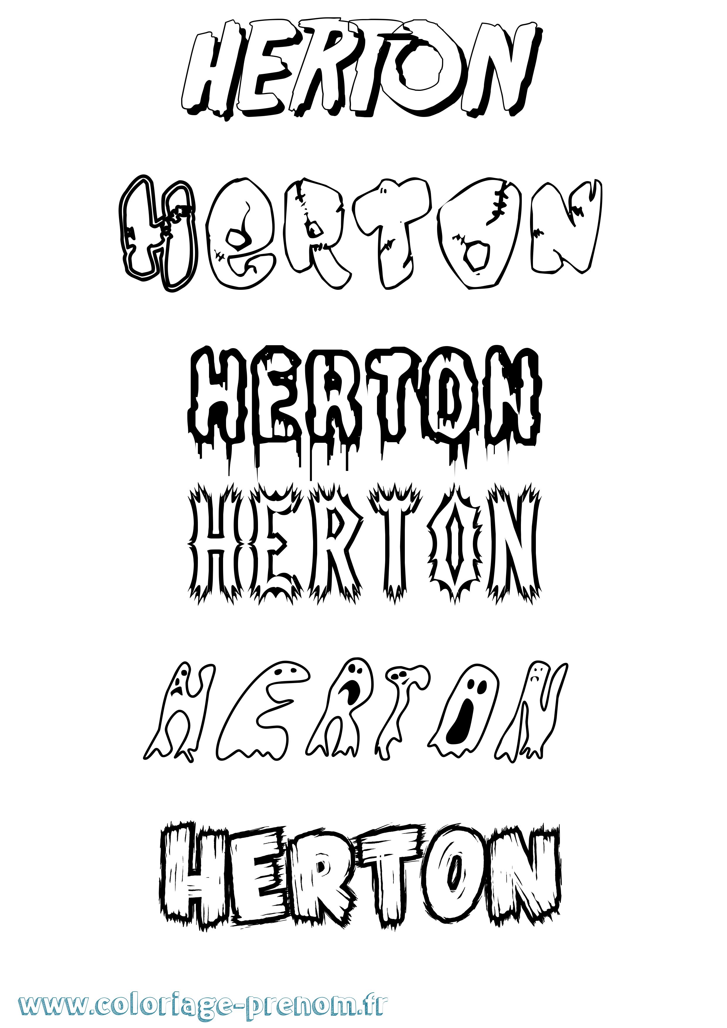 Coloriage Herton Frisson Coloriage prénom Herton Frisson