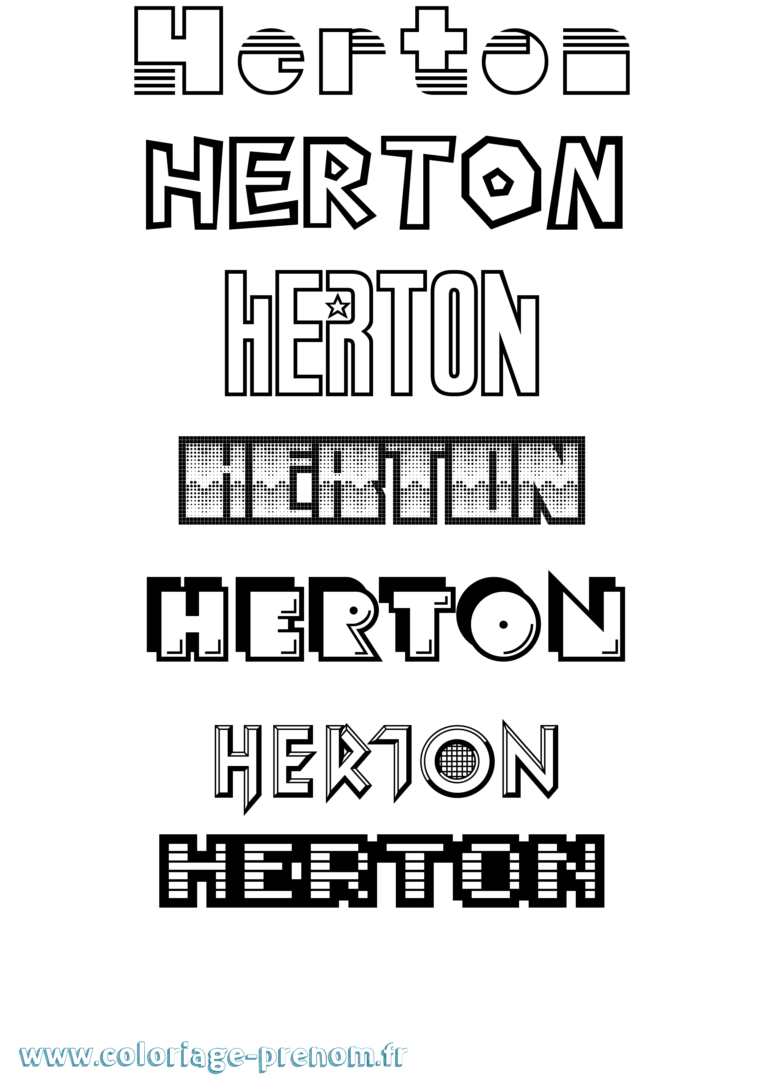 Coloriage Herton Jeux Vidéos Coloriage prénom Herton Jeux Vidéos