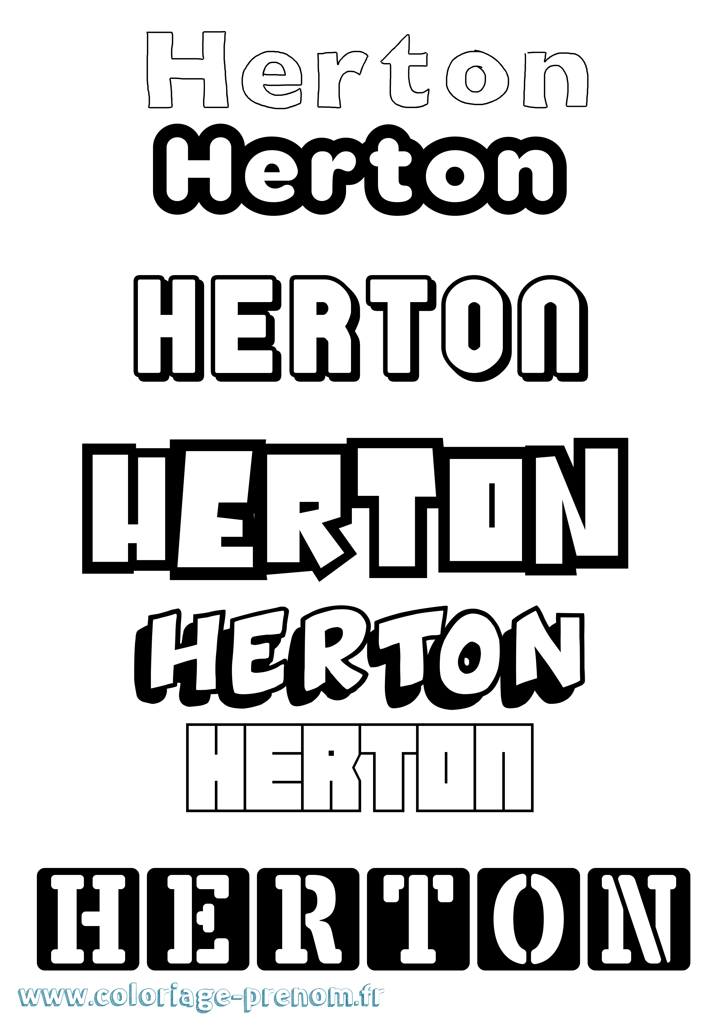 Coloriage Herton Simple Coloriage prénom Herton Simple