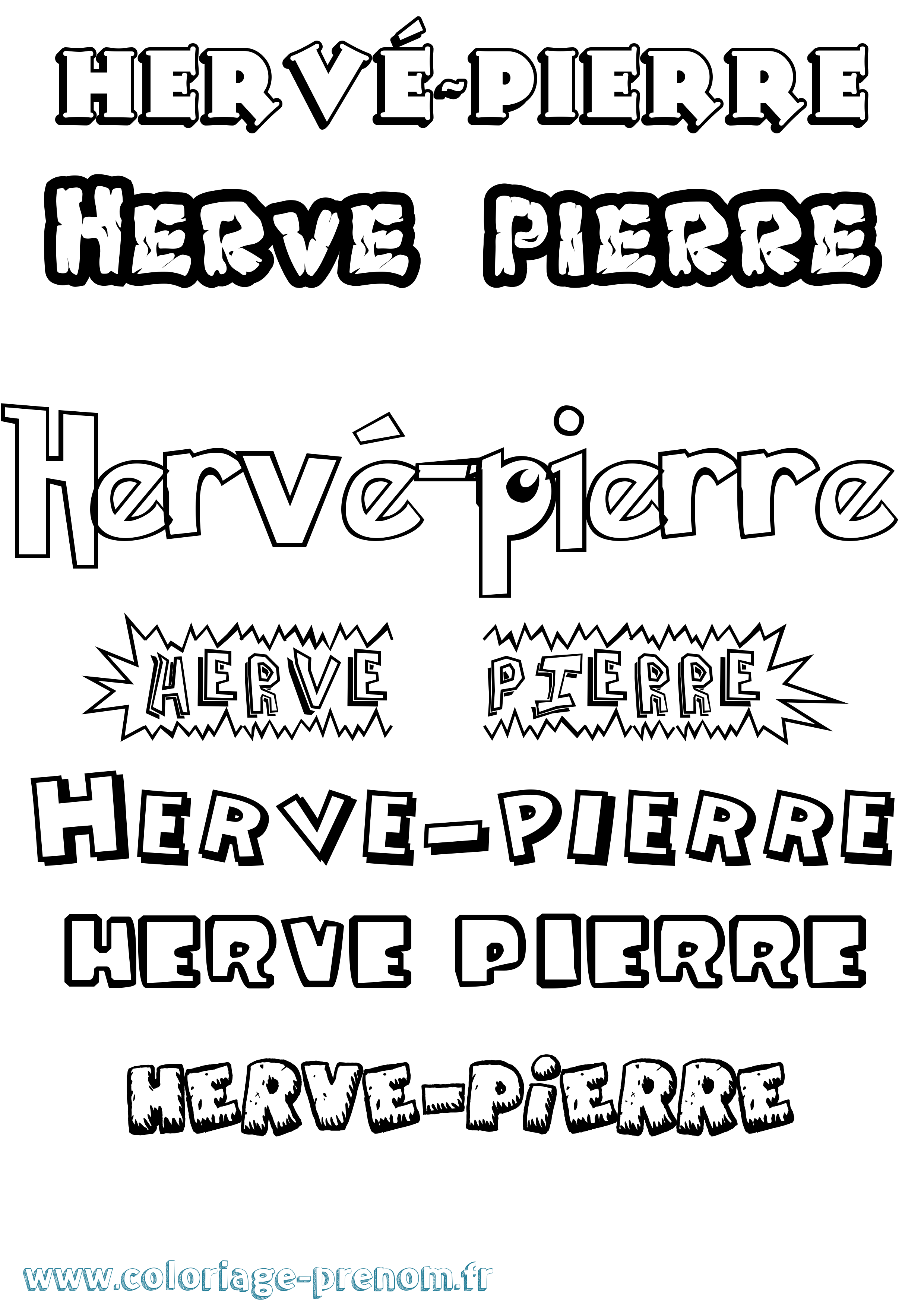 Coloriage Hervé-Pierre Dessin Animé Coloriage prénom Hervé-Pierre Dessin Animé