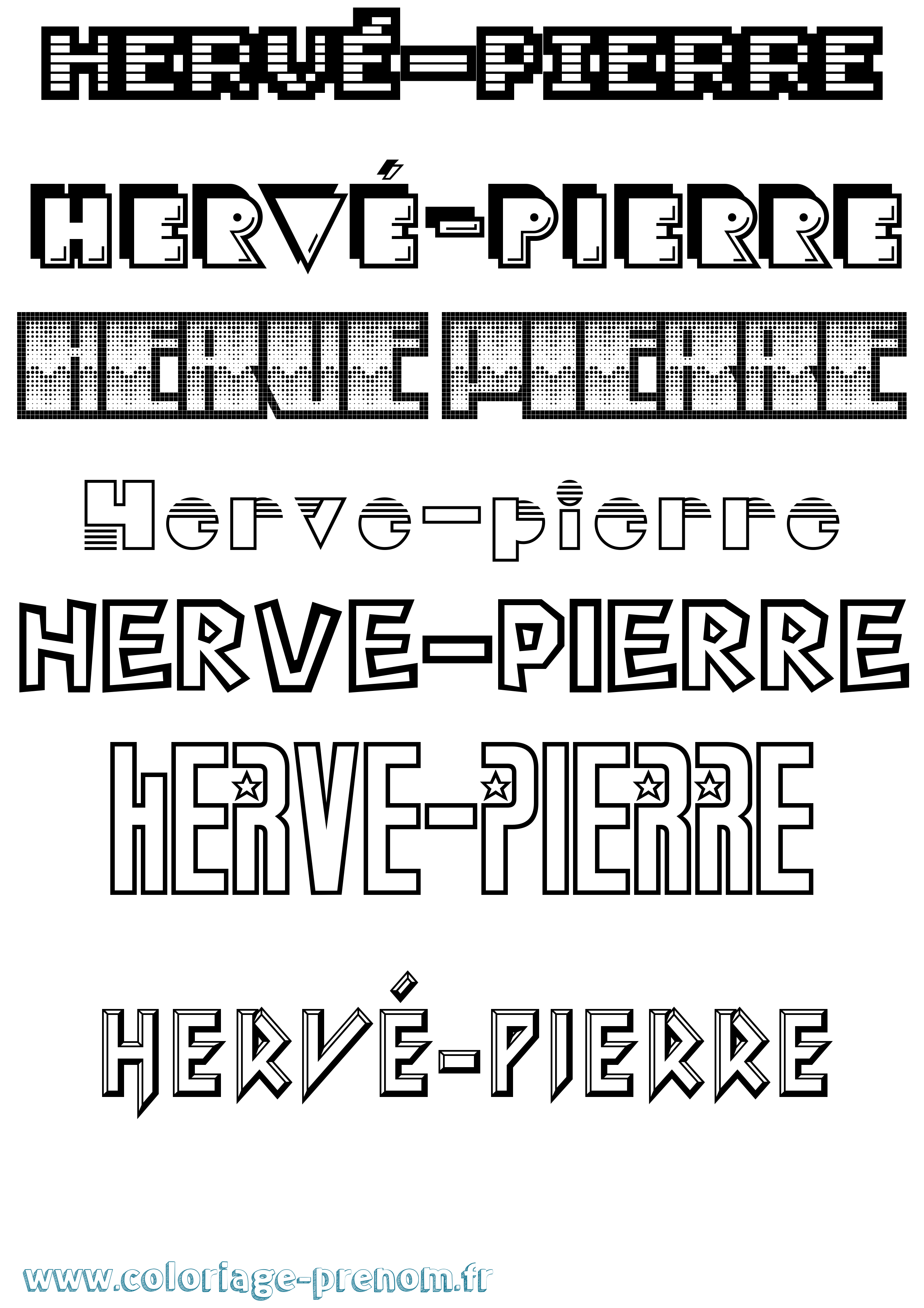 Coloriage Hervé-Pierre Jeux Vidéos Coloriage prénom Hervé-Pierre Jeux Vidéos