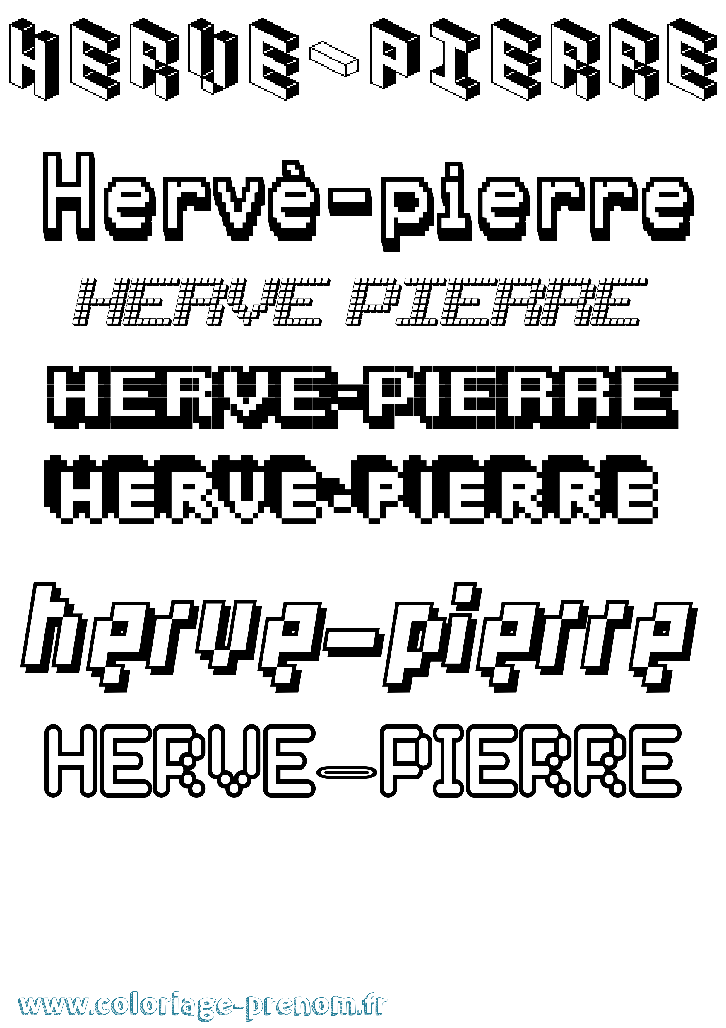 Coloriage Hervé-Pierre Pixel Coloriage prénom Hervé-Pierre Pixel