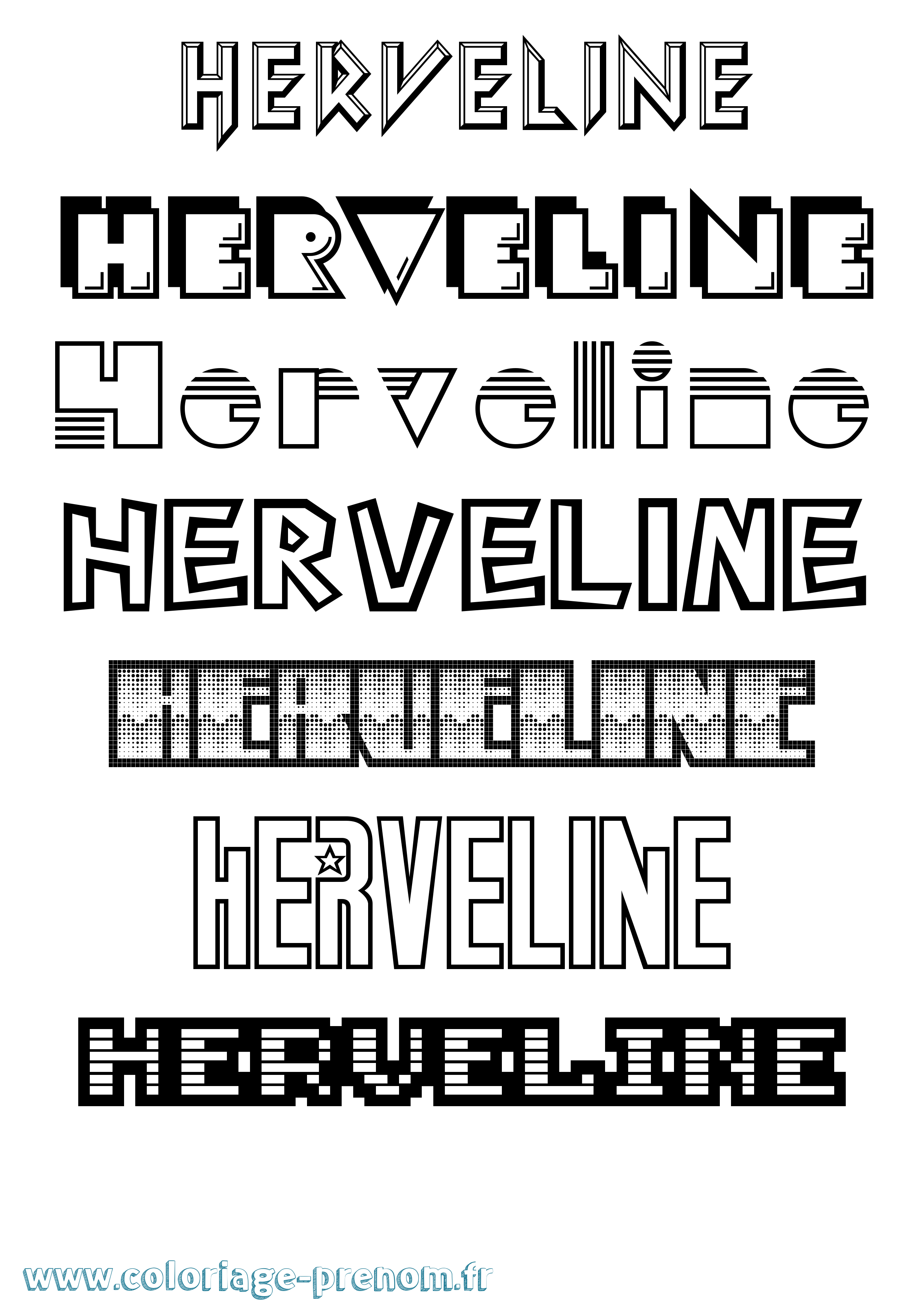 Coloriage Herveline Jeux Vidéos Coloriage prénom Herveline Jeux Vidéos