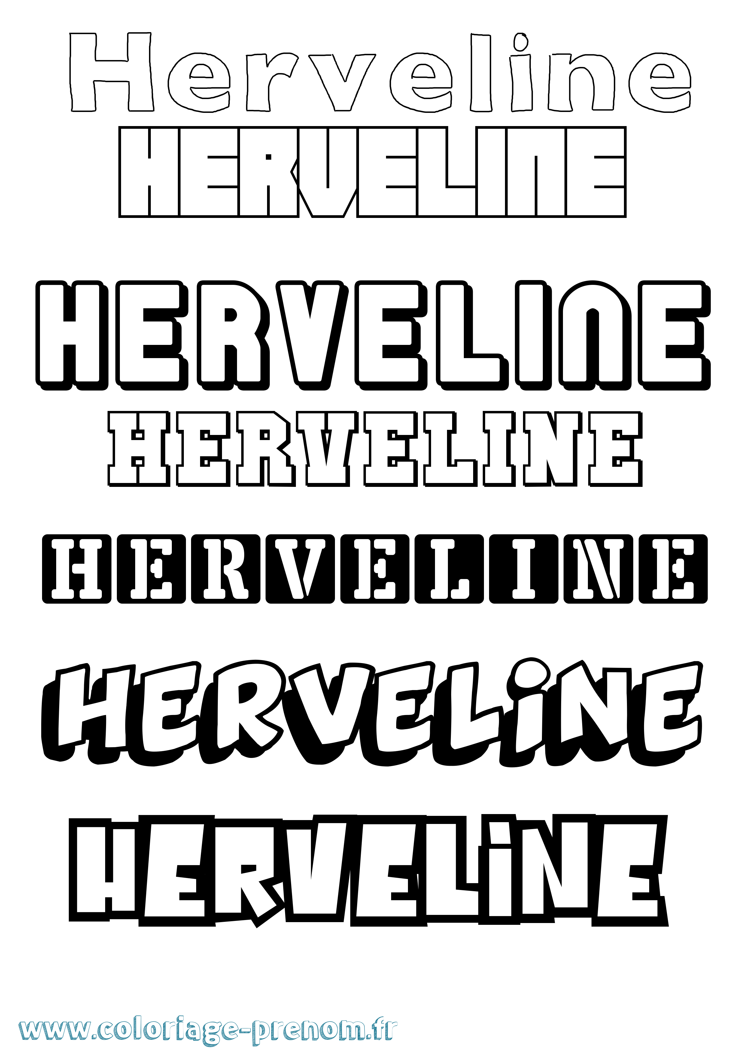 Coloriage Herveline Simple Coloriage prénom Herveline Simple