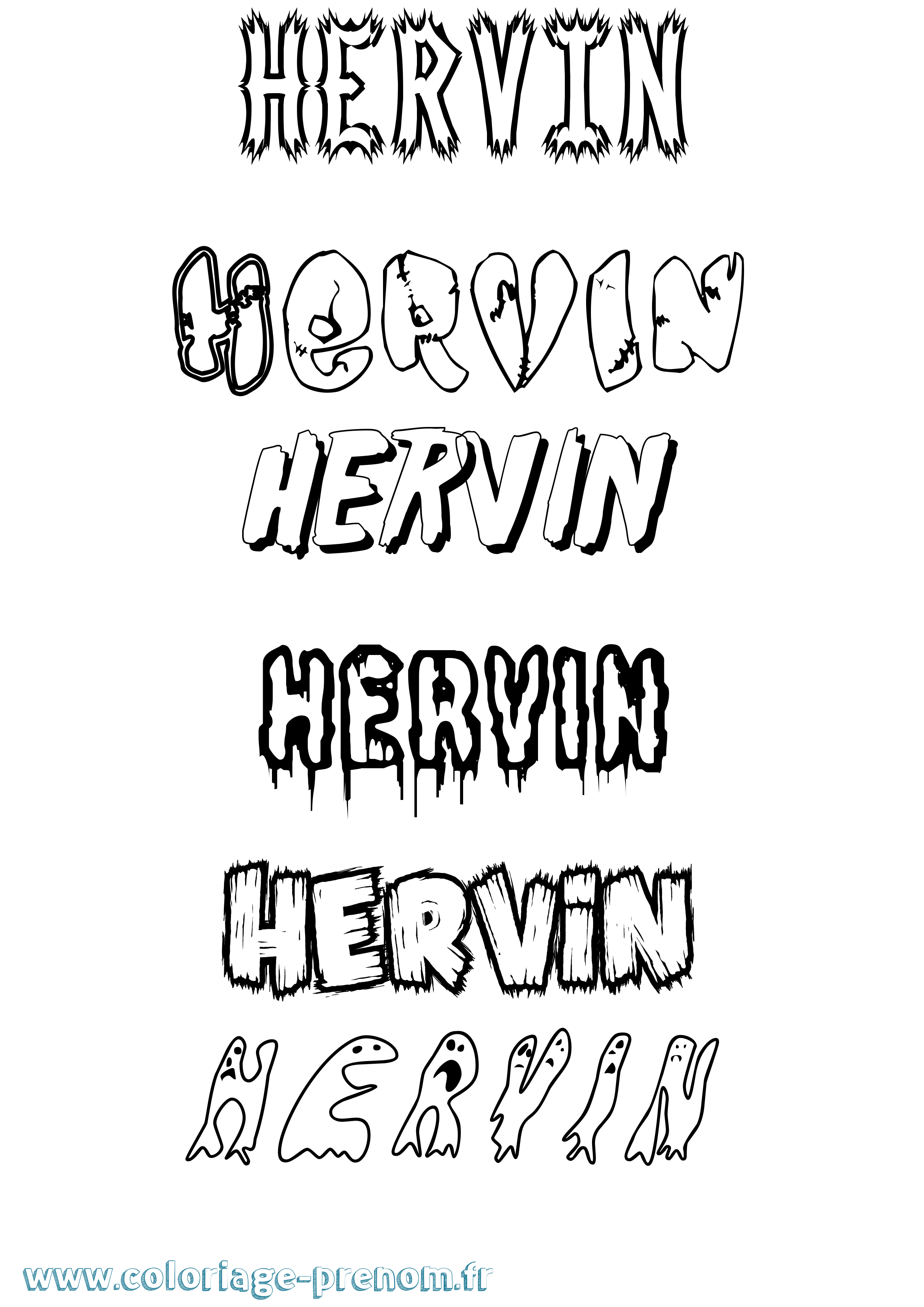Coloriage Hervin Frisson Coloriage prénom Hervin Frisson