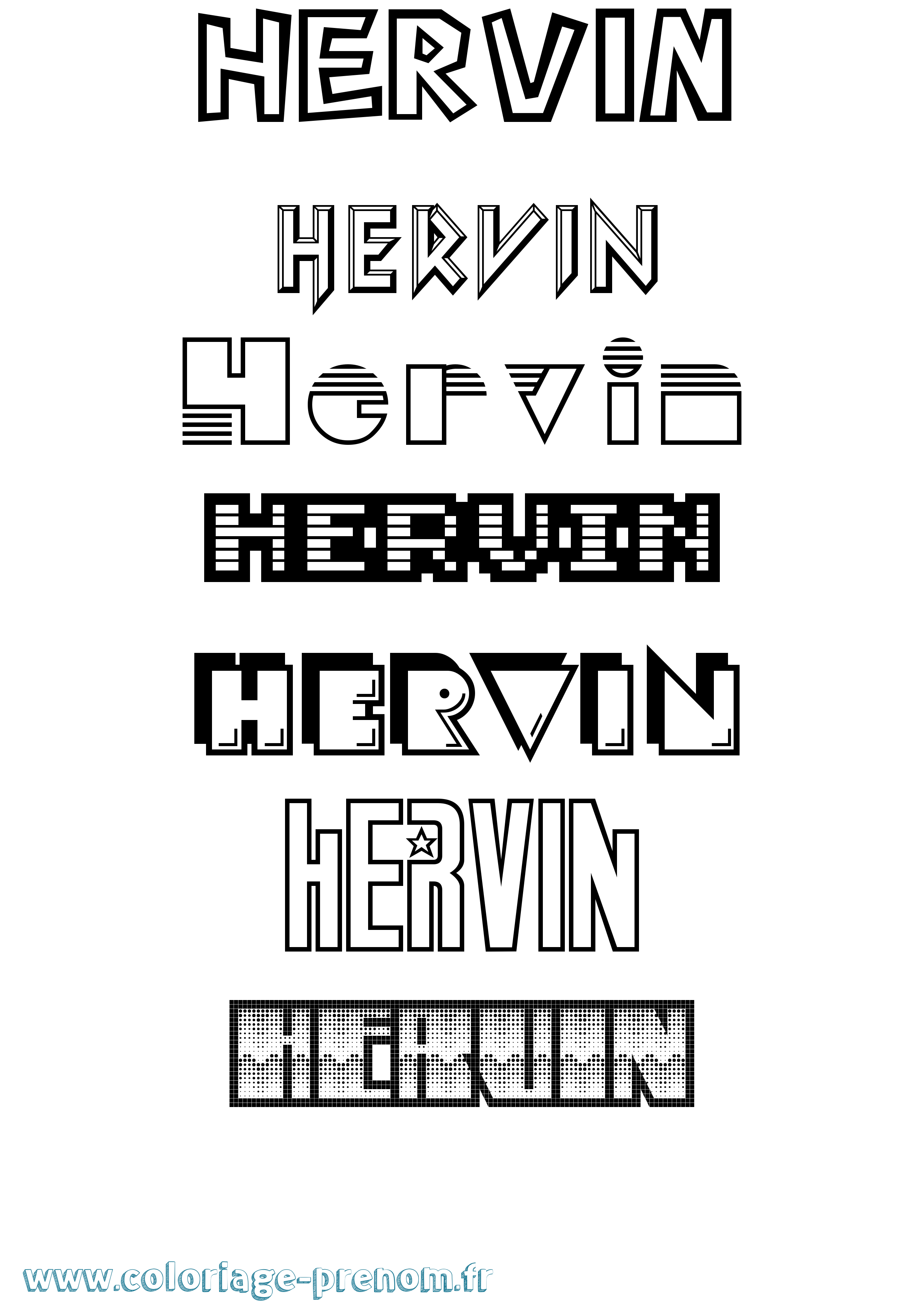 Coloriage Hervin Jeux Vidéos Coloriage prénom Hervin Jeux Vidéos