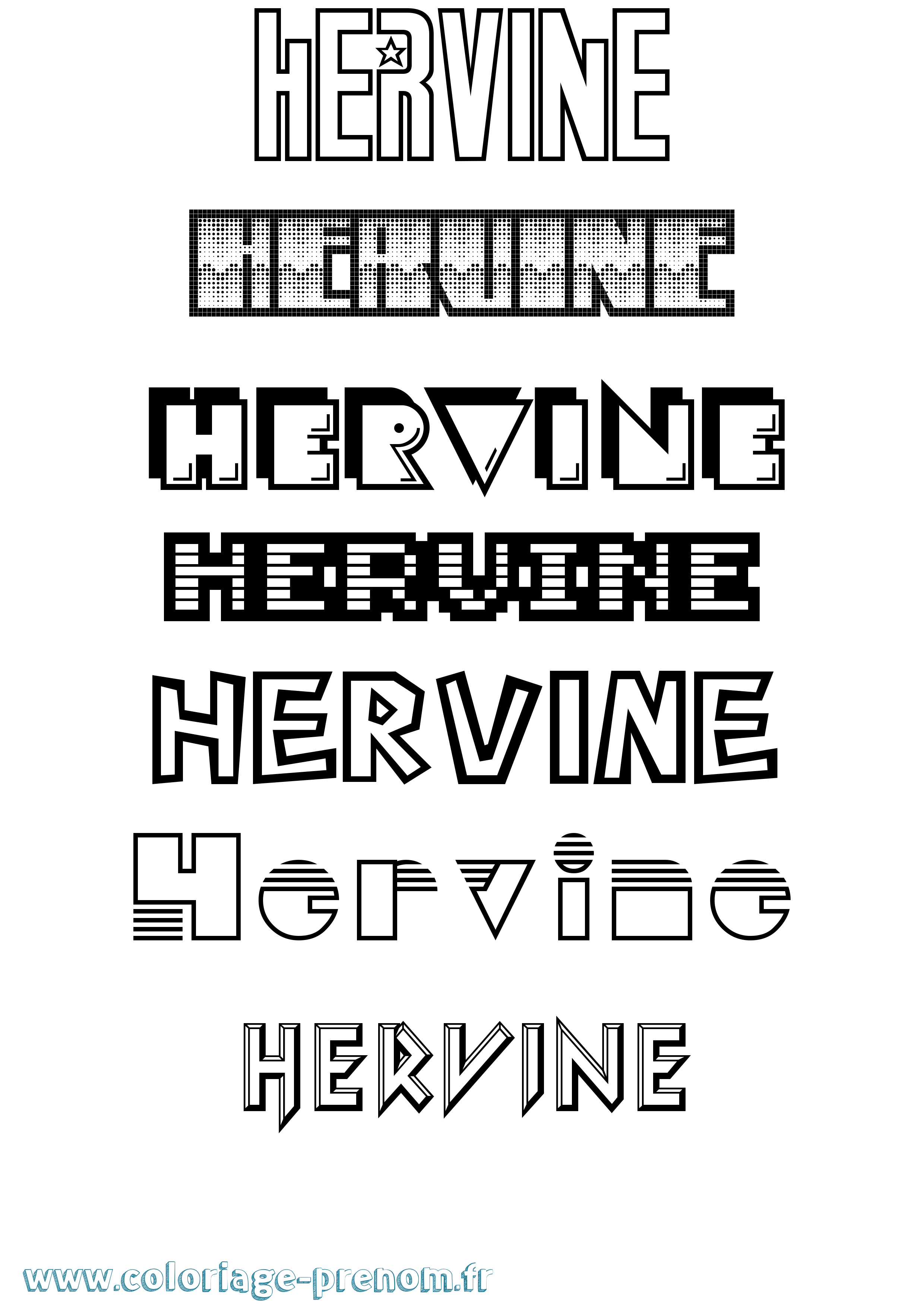 Coloriage Hervine Jeux Vidéos Coloriage prénom Hervine Jeux Vidéos