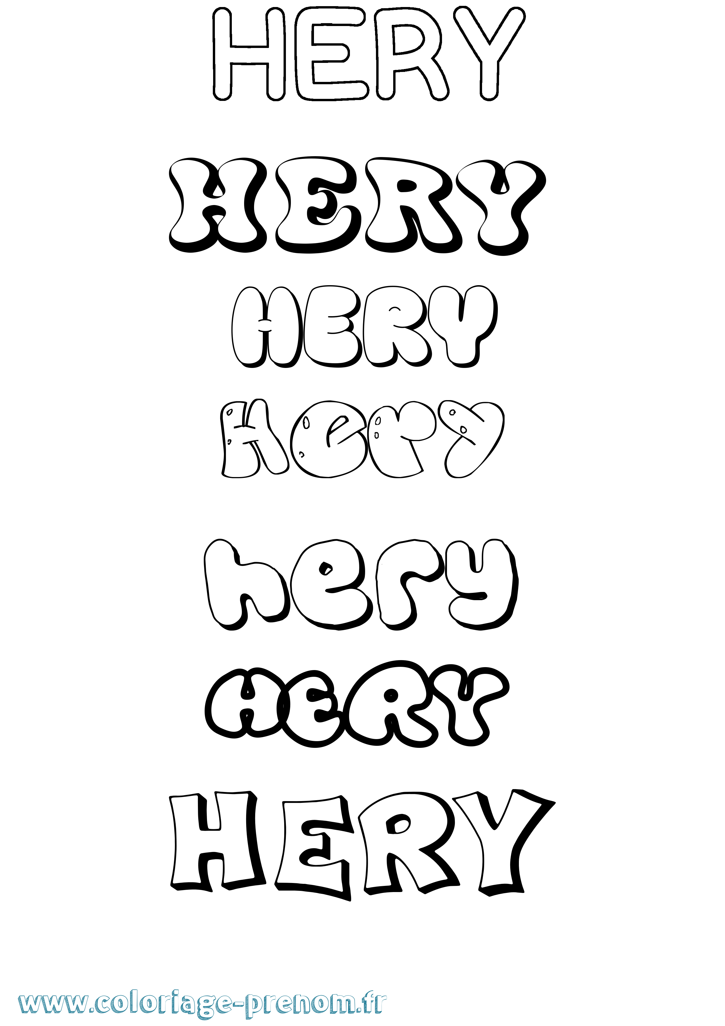 Coloriage Hery Bubble Coloriage prénom Hery Bubble