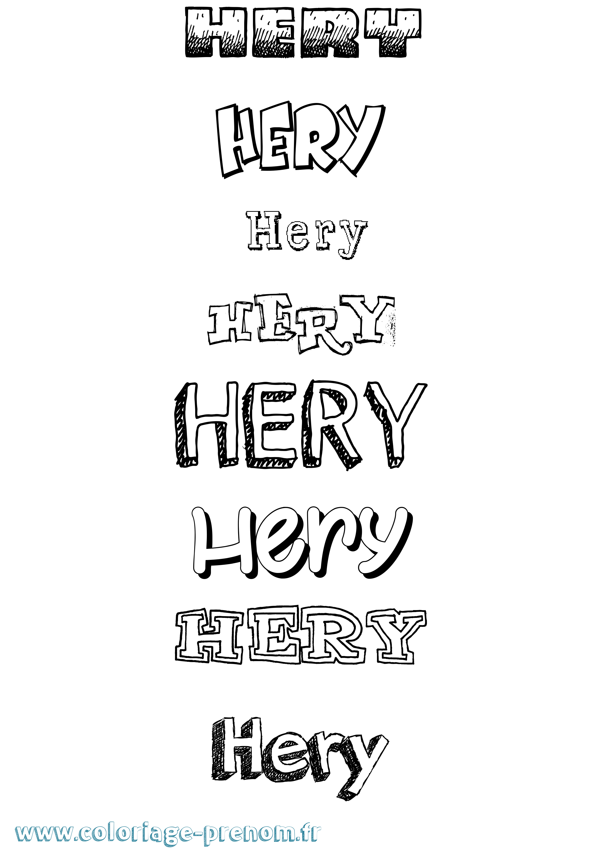 Coloriage Hery Dessiné Coloriage prénom Hery Dessiné