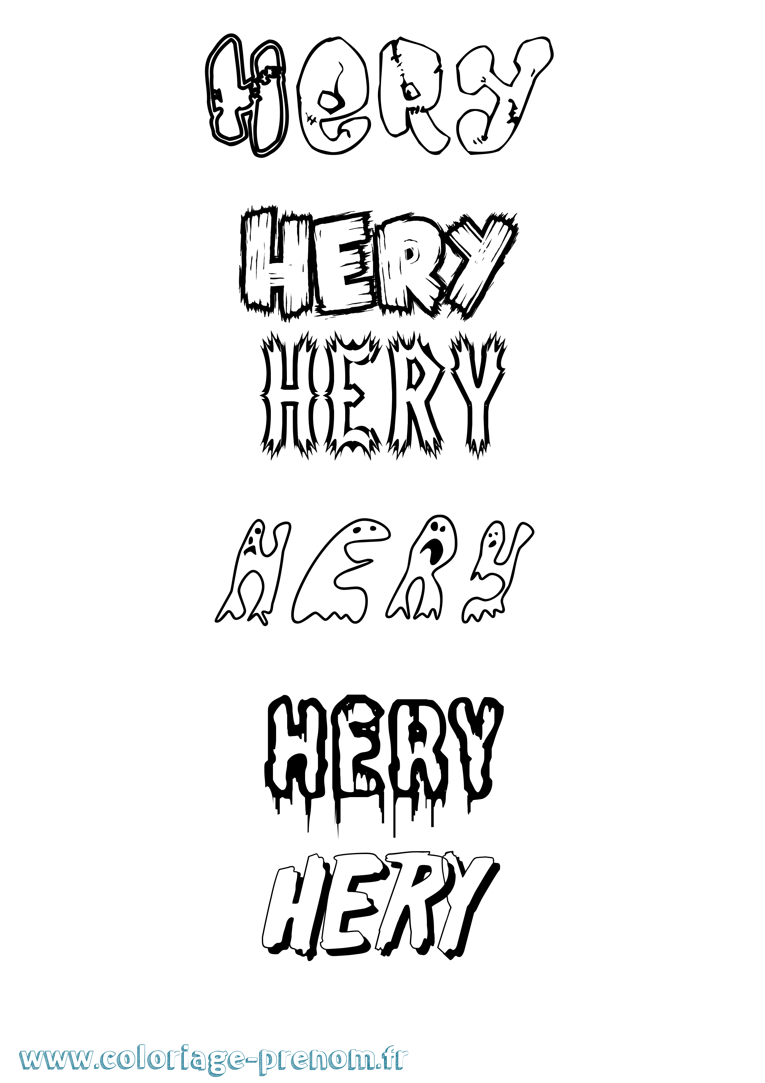Coloriage Hery Frisson Coloriage prénom Hery Frisson