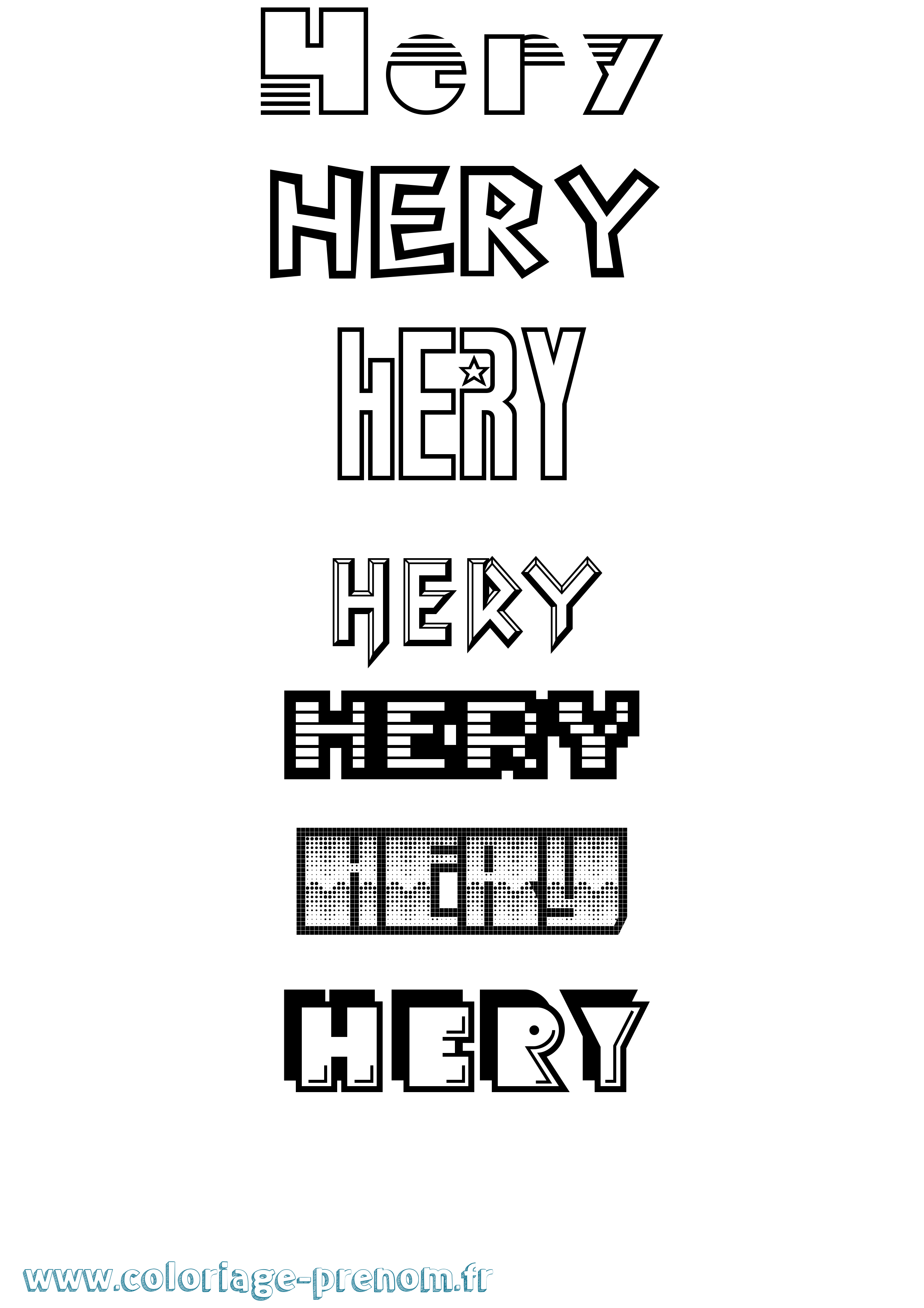Coloriage Hery Jeux Vidéos Coloriage prénom Hery Jeux Vidéos