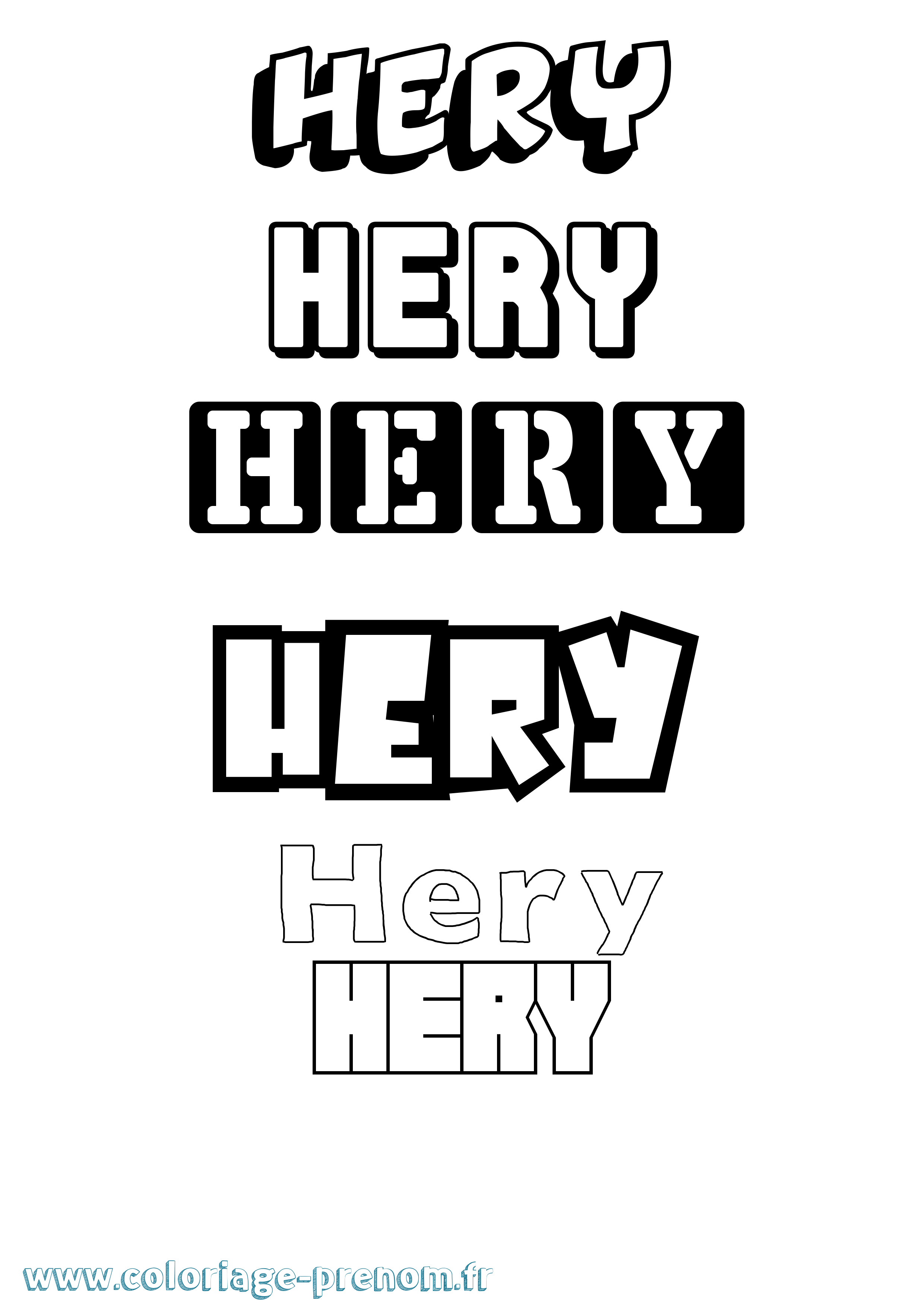 Coloriage Hery Simple Coloriage prénom Hery Simple
