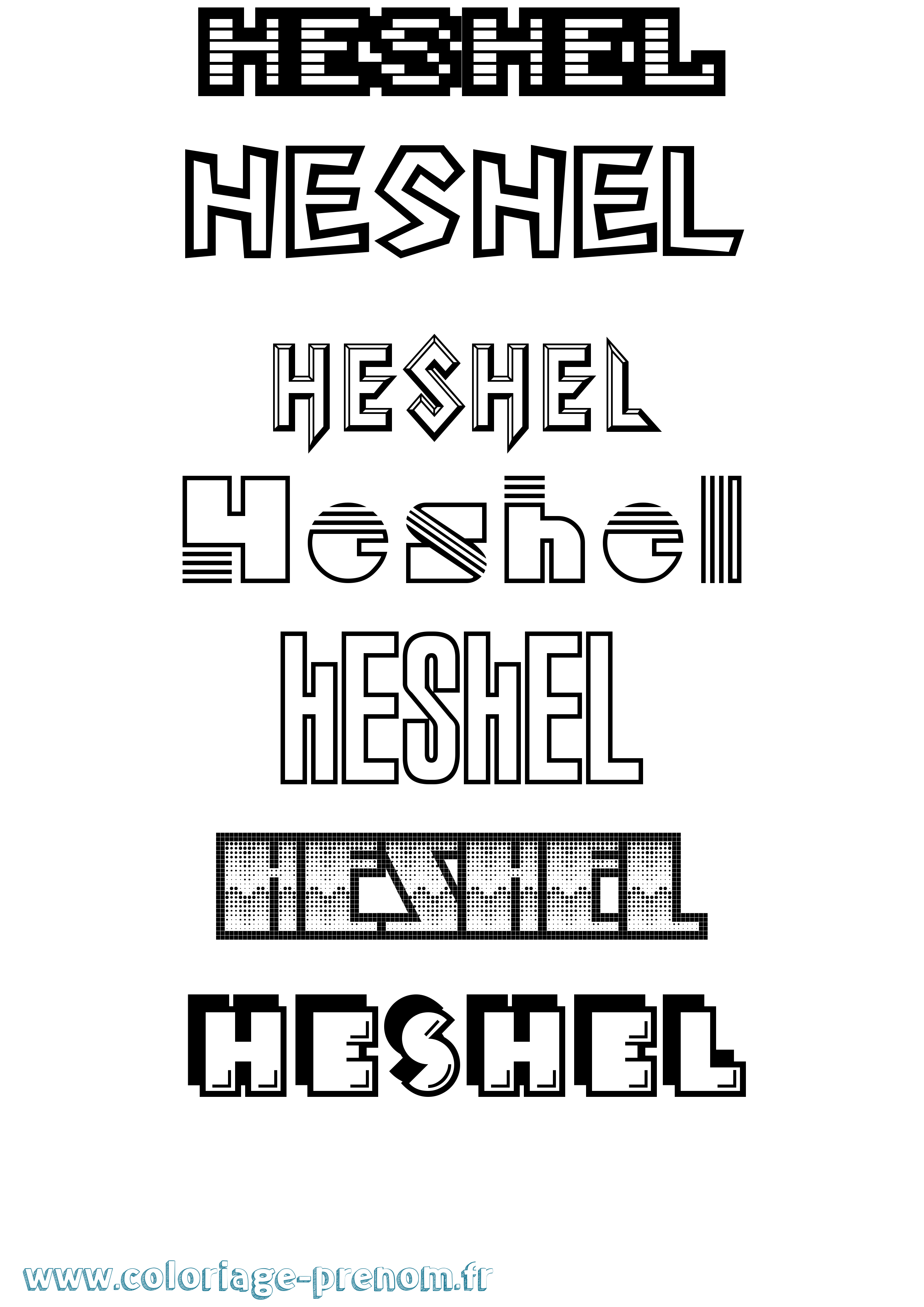 Coloriage Heshel Jeux Vidéos Coloriage prénom Heshel Jeux Vidéos