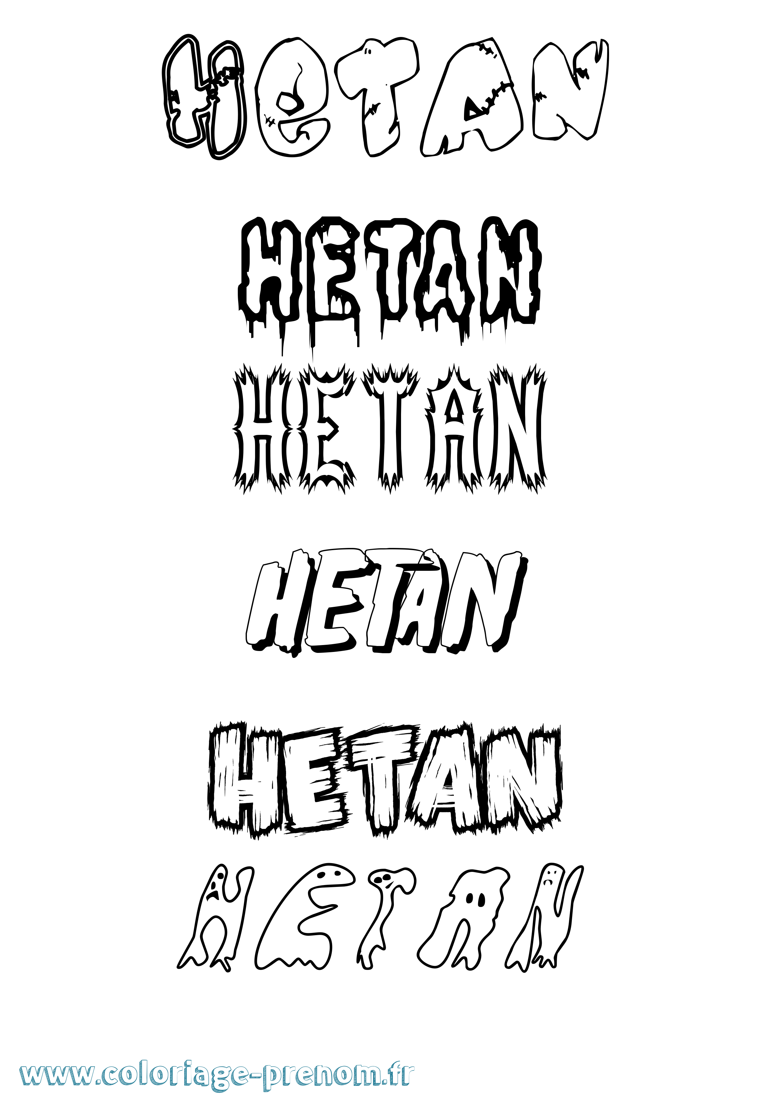 Coloriage Hetan Frisson Coloriage prénom Hetan Frisson