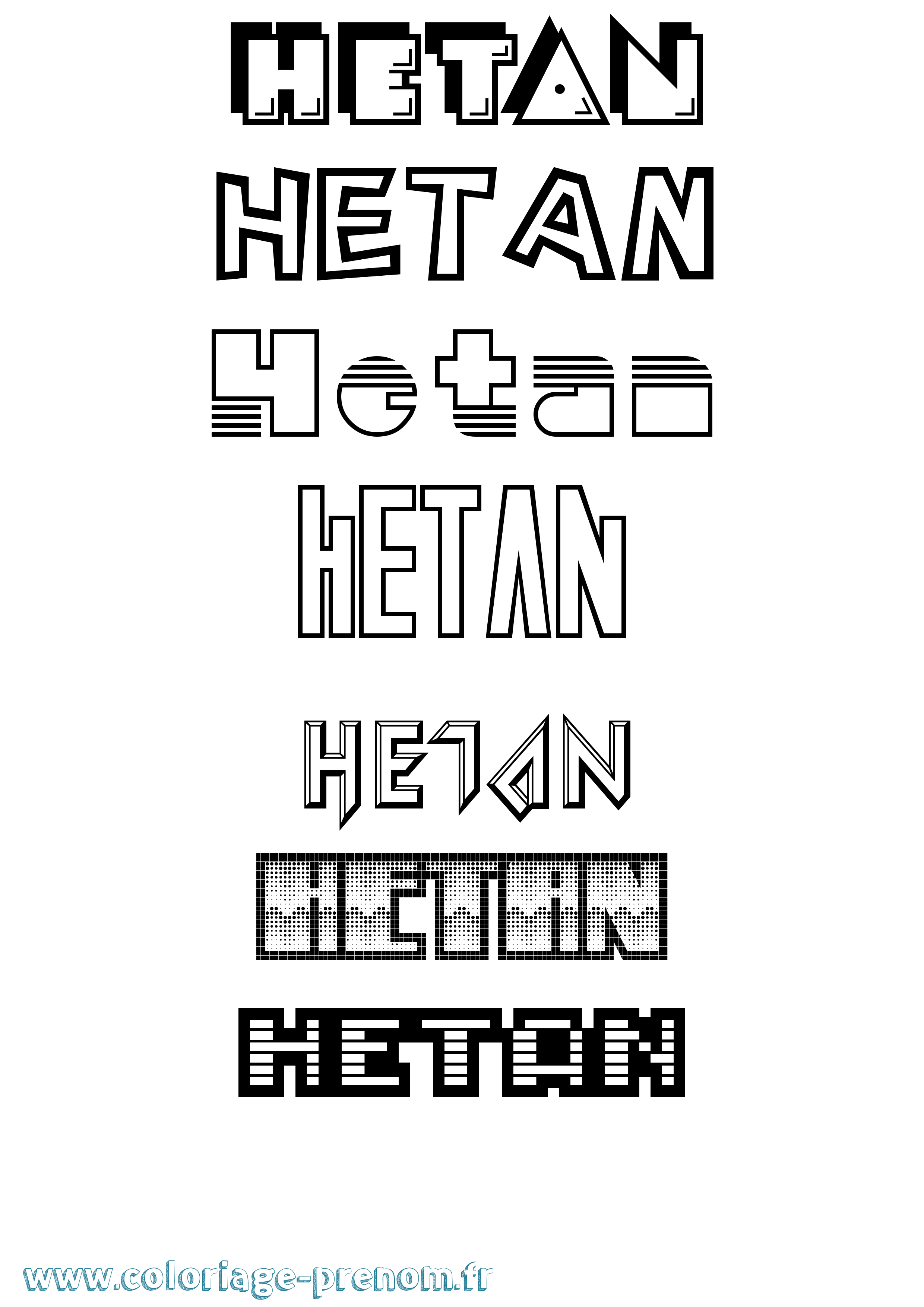 Coloriage Hetan Jeux Vidéos Coloriage prénom Hetan Jeux Vidéos