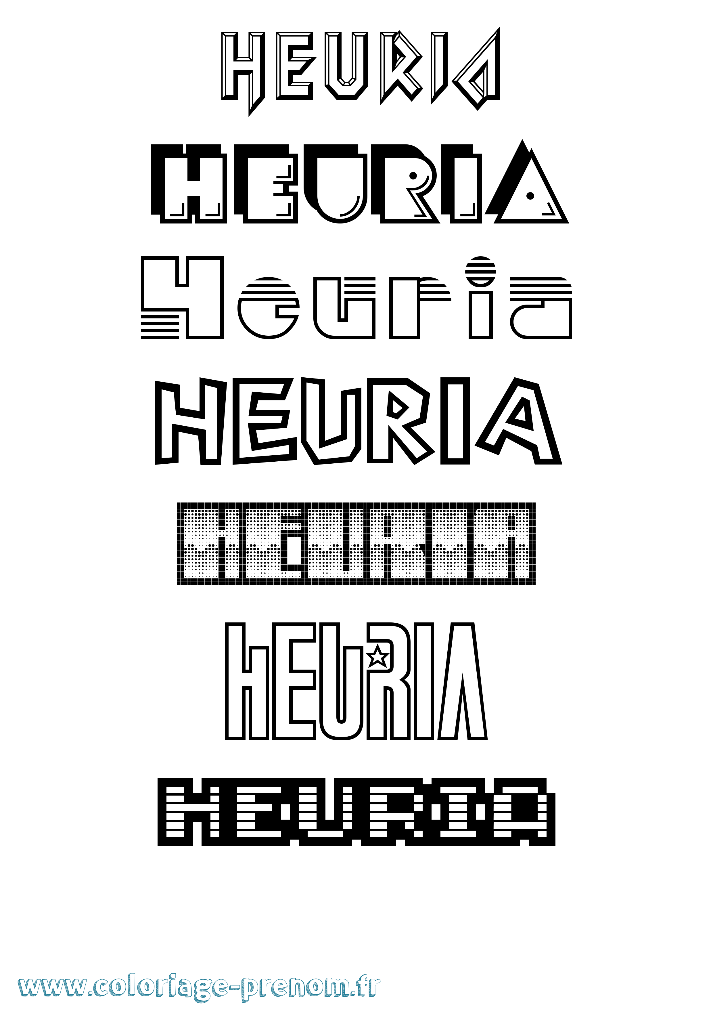 Coloriage Heuria Jeux Vidéos Coloriage prénom Heuria Jeux Vidéos