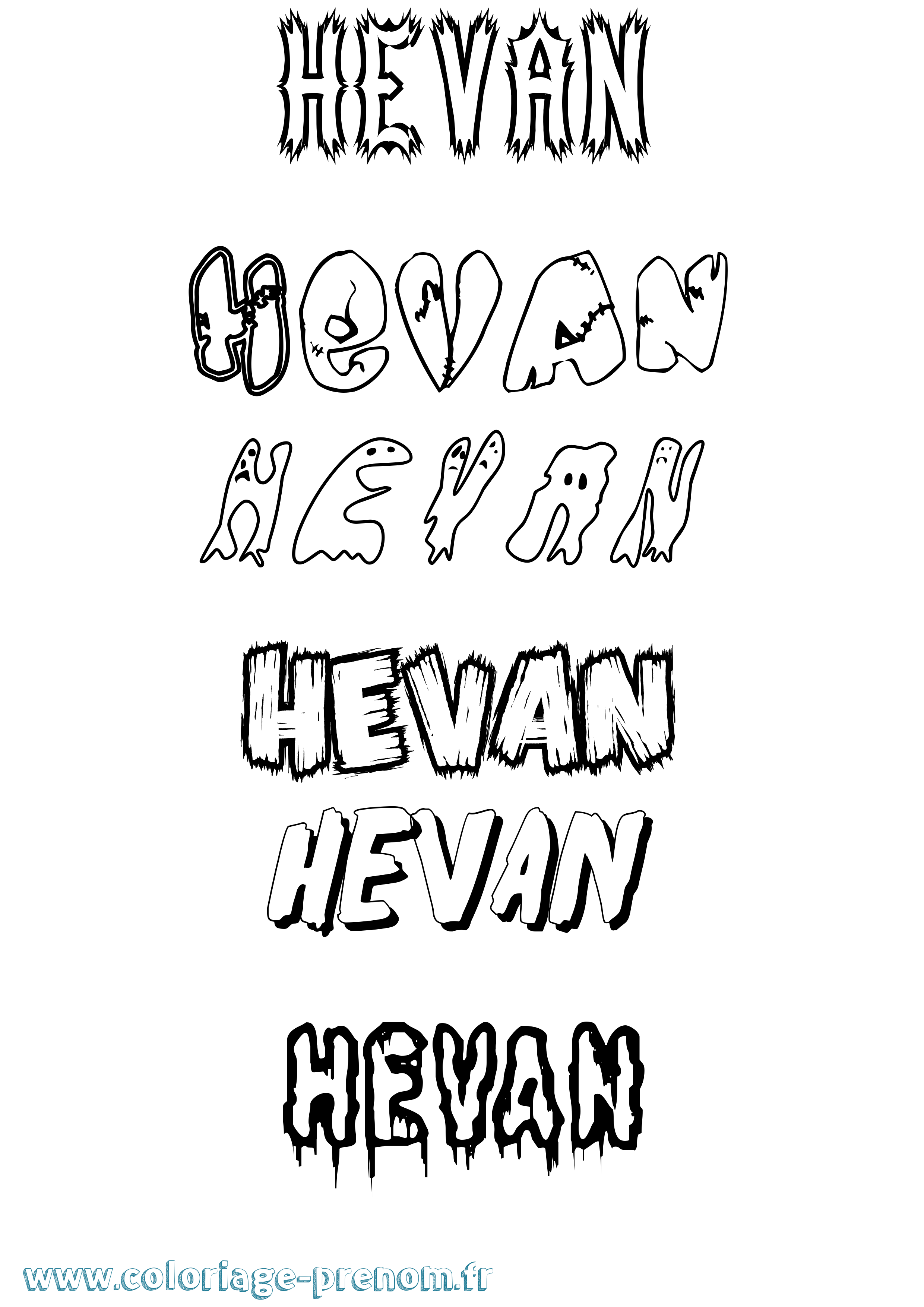 Coloriage Hevan Frisson Coloriage prénom Hevan Frisson