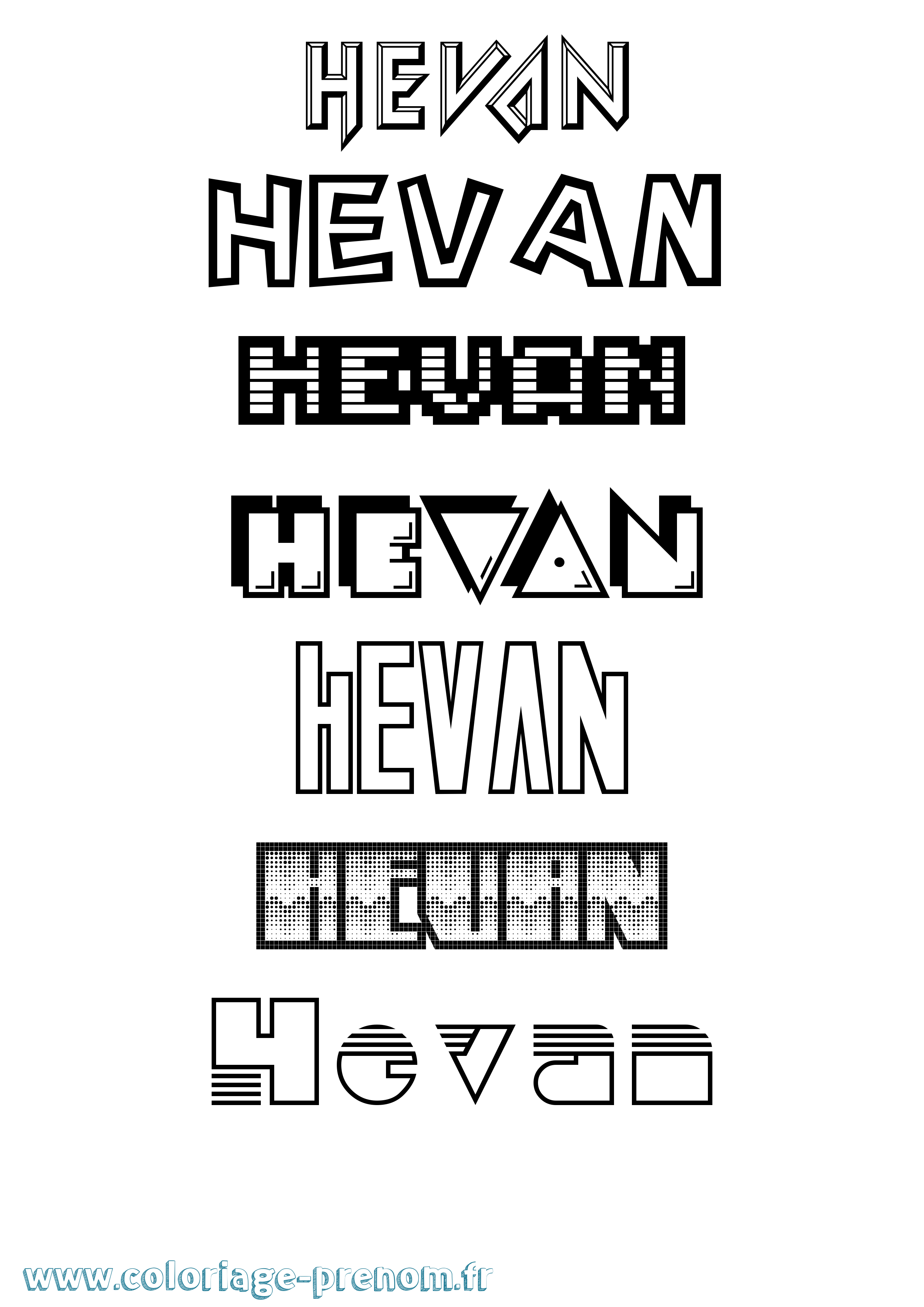 Coloriage Hevan Jeux Vidéos Coloriage prénom Hevan Jeux Vidéos