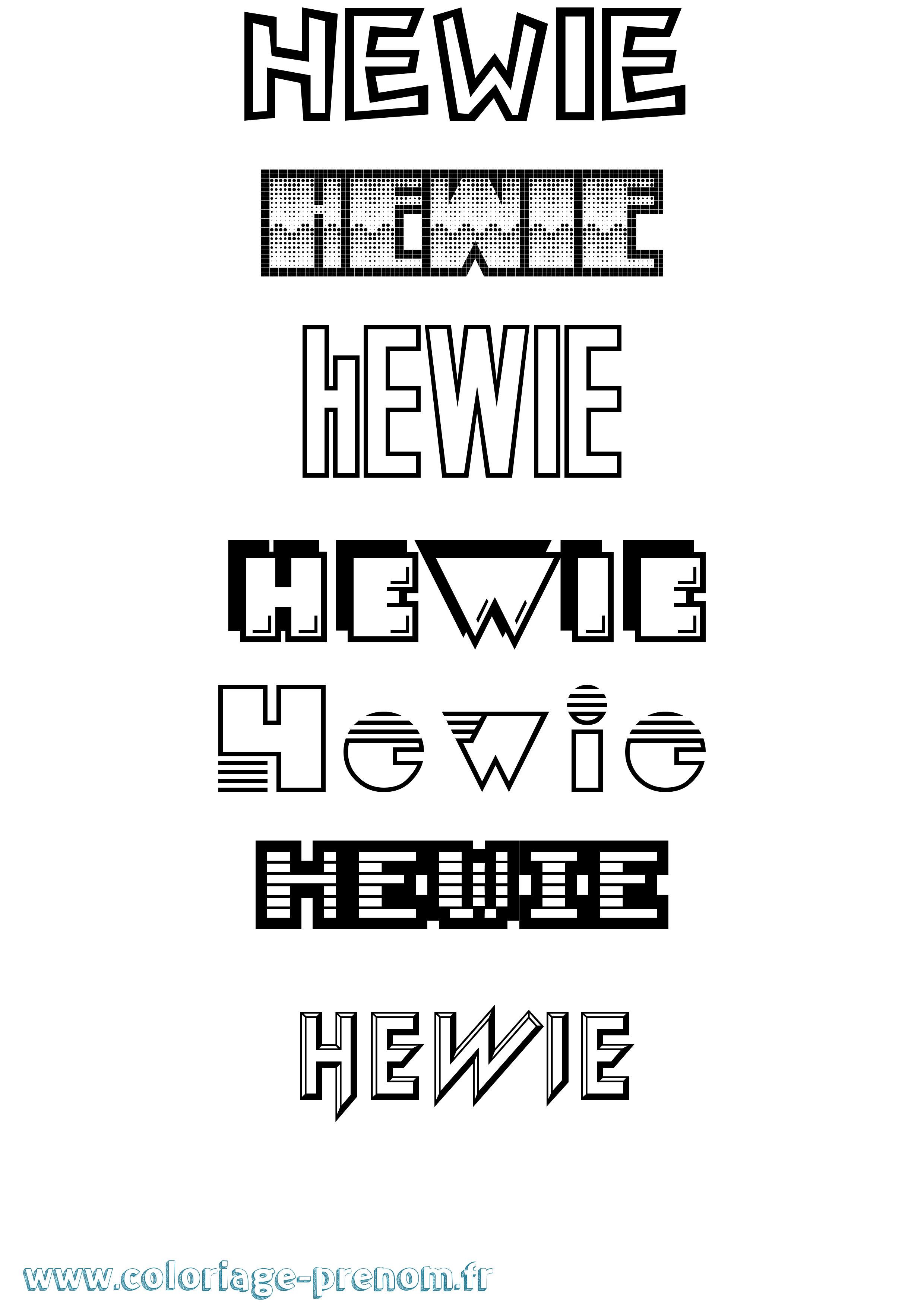 Coloriage Hewie Jeux Vidéos Coloriage prénom Hewie Jeux Vidéos
