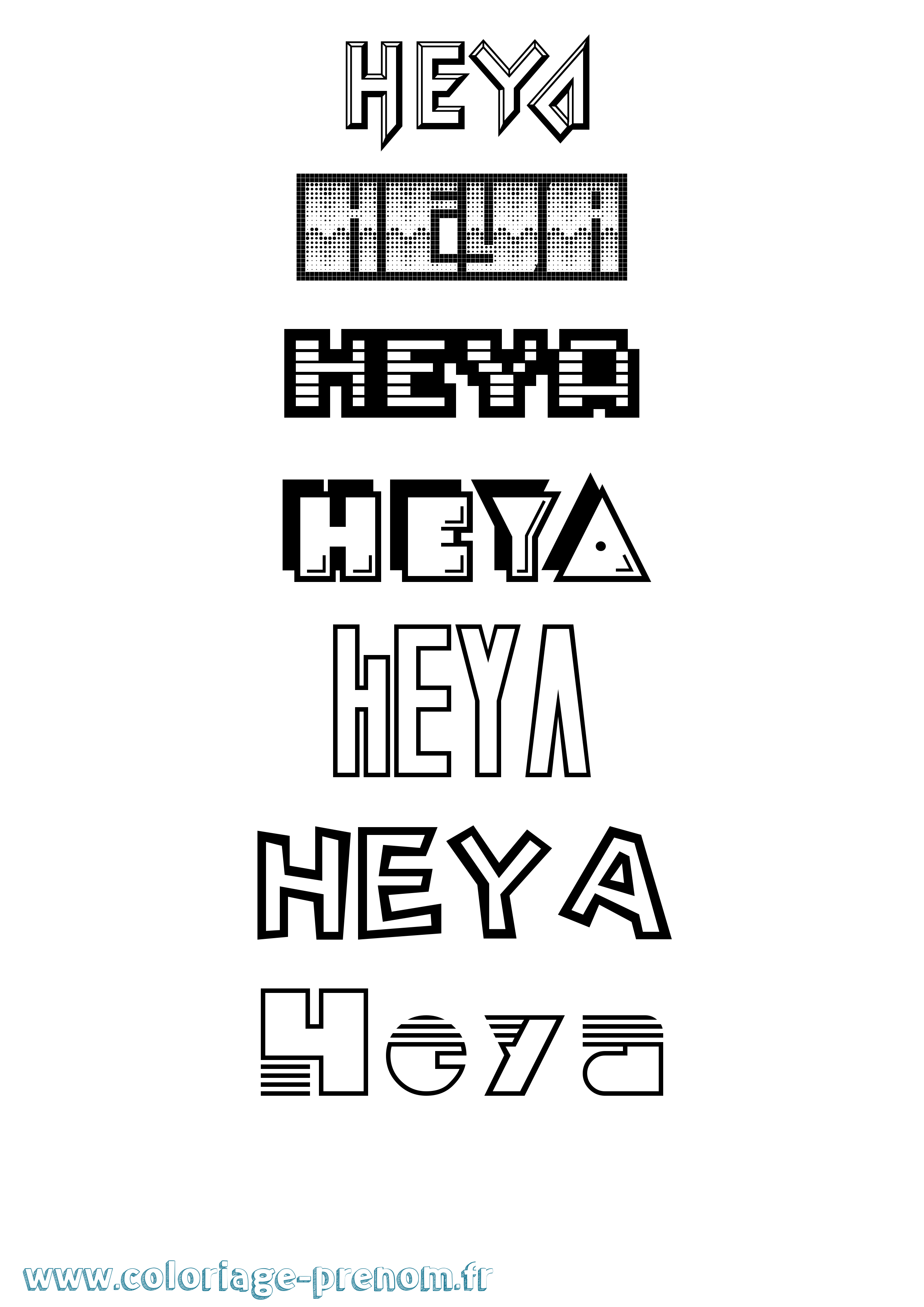 Coloriage Heya Jeux Vidéos Coloriage prénom Heya Jeux Vidéos