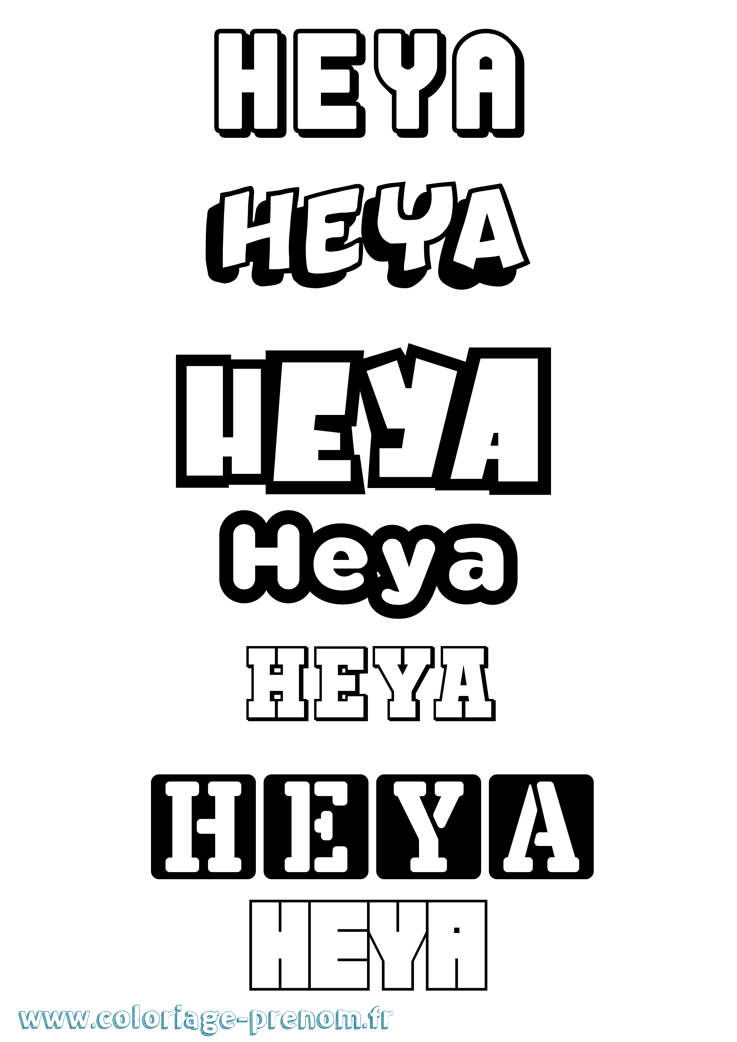 Coloriage Heya Simple Coloriage prénom Heya Simple