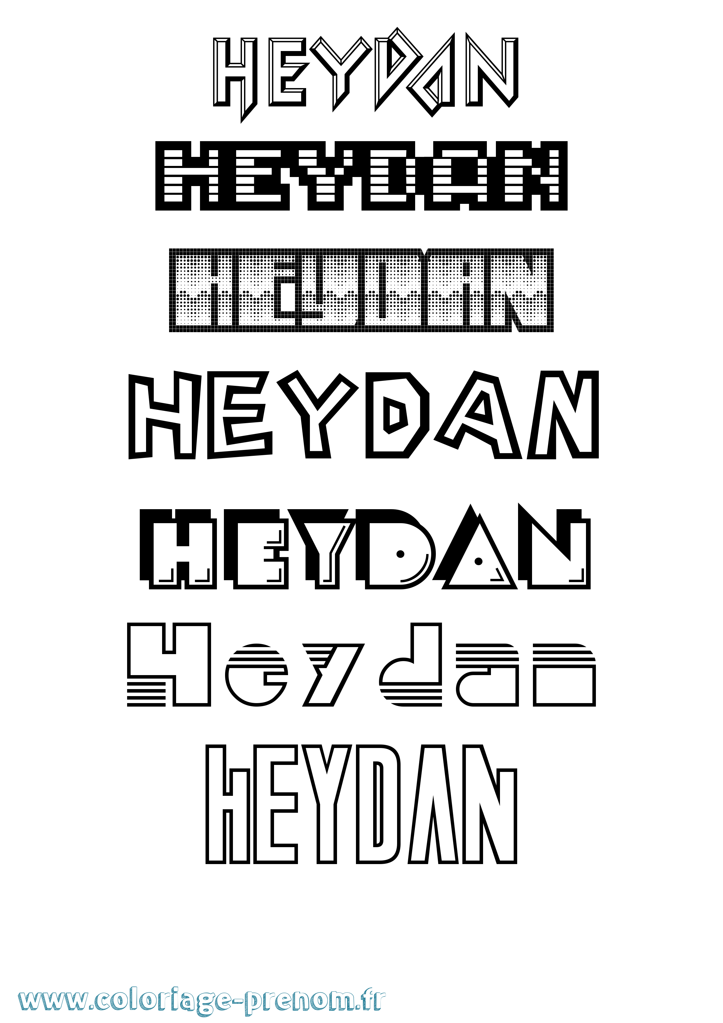 Coloriage Heydan Jeux Vidéos Coloriage prénom Heydan Jeux Vidéos