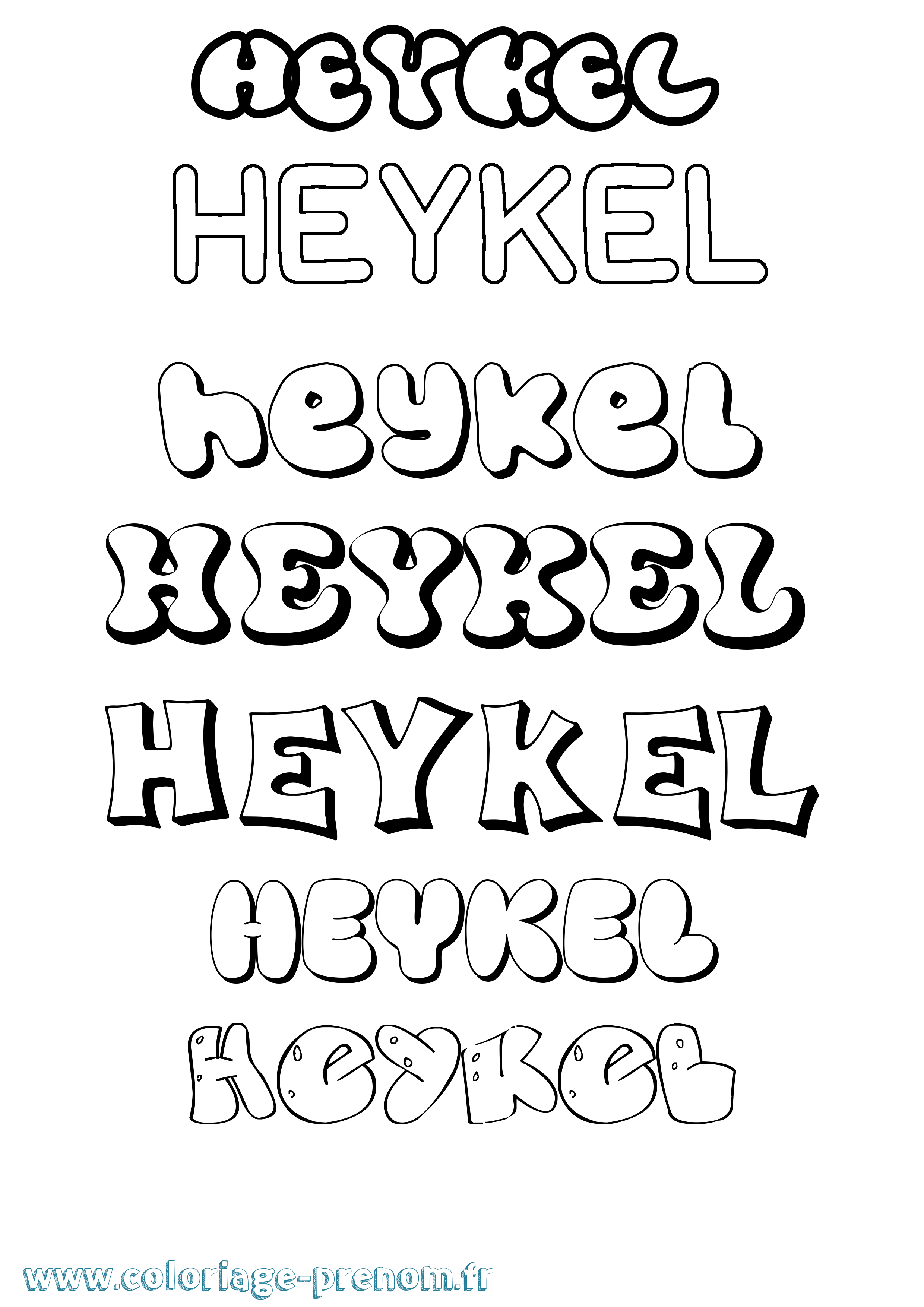 Coloriage Heykel Bubble Coloriage prénom Heykel Bubble