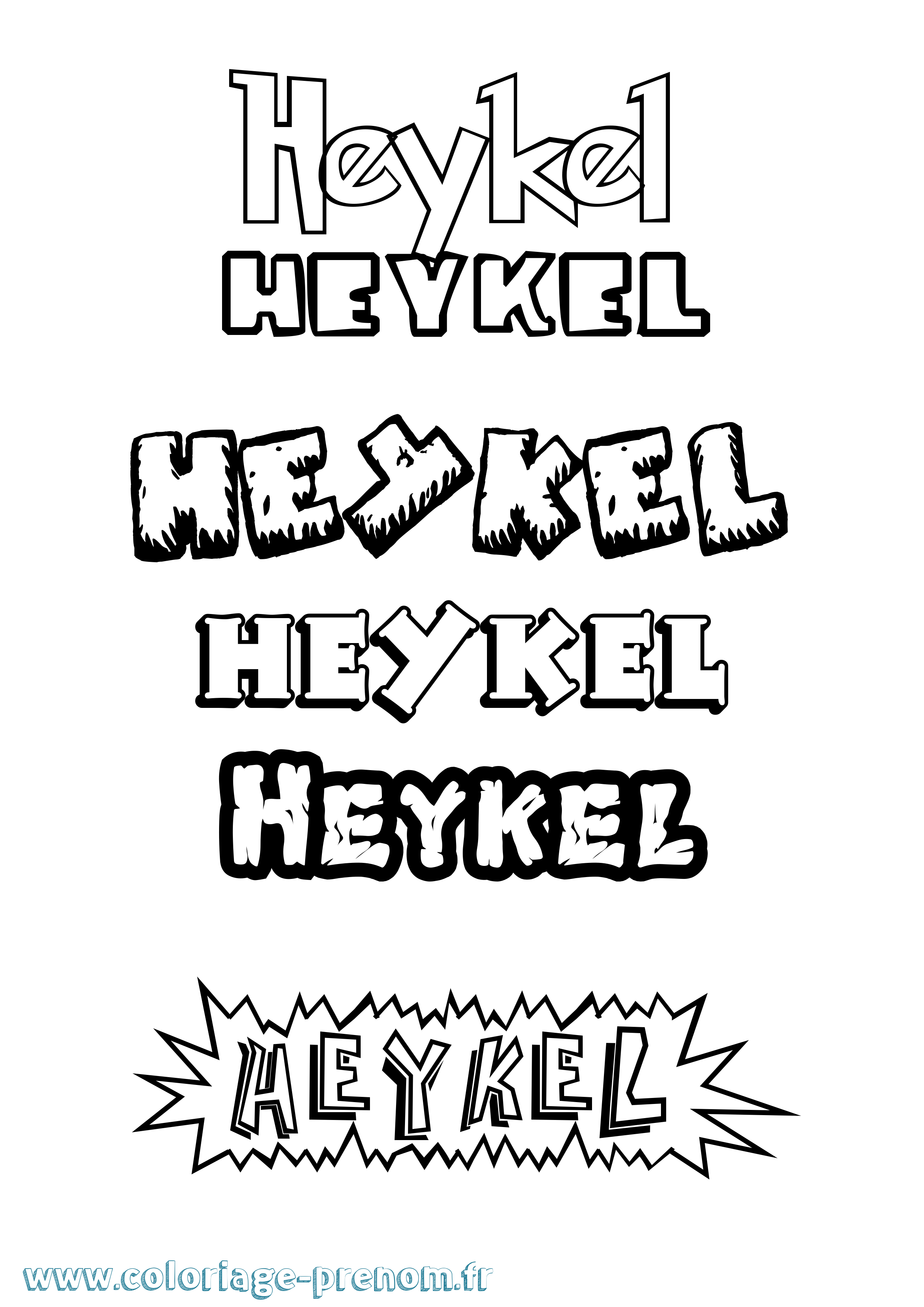 Coloriage Heykel Dessin Animé Coloriage prénom Heykel Dessin Animé