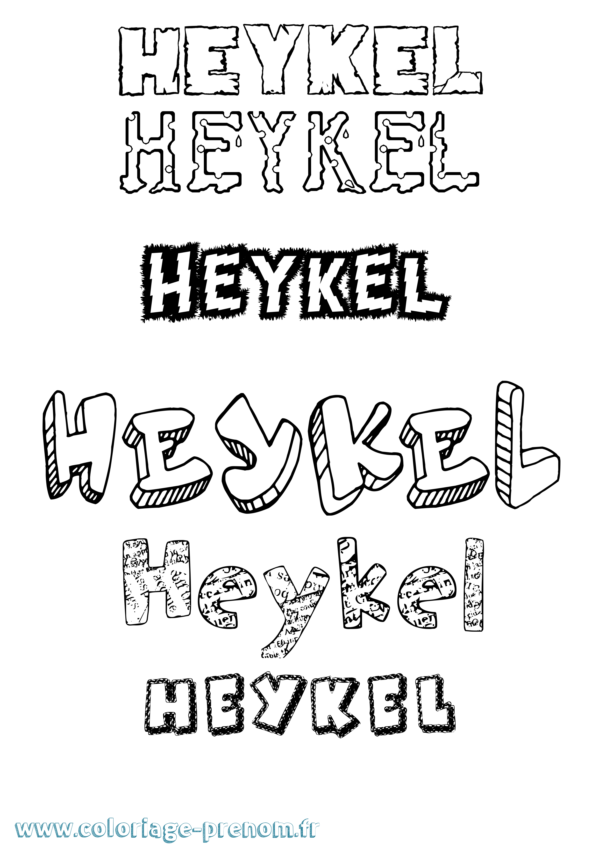 Coloriage Heykel Destructuré Coloriage prénom Heykel Destructuré