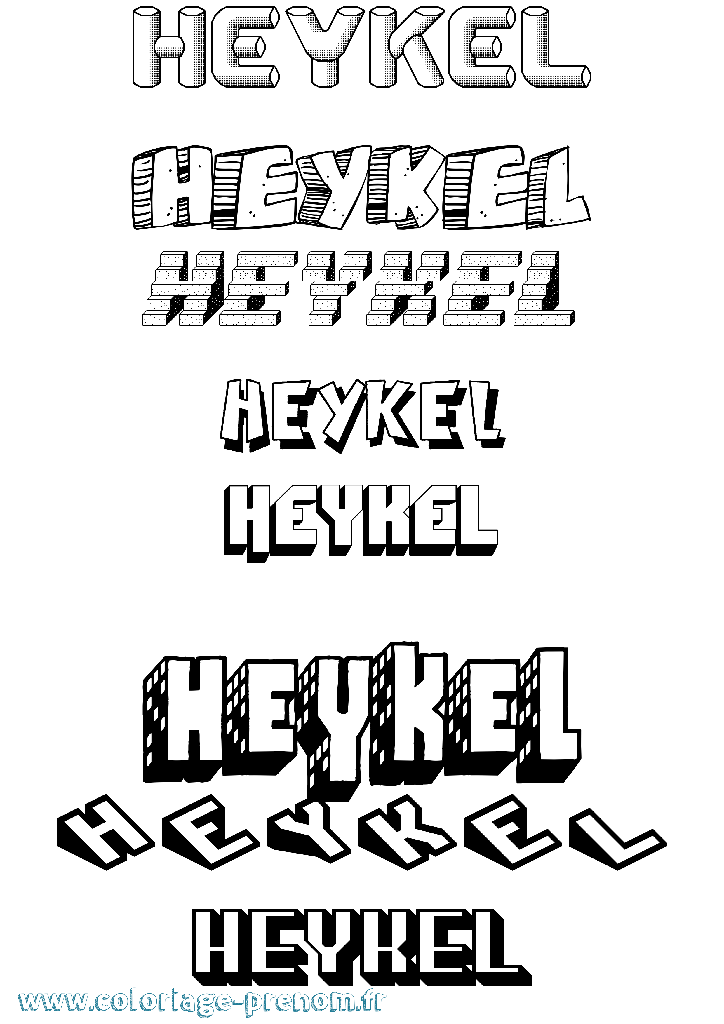 Coloriage Heykel Effet 3D Coloriage prénom Heykel Effet 3D