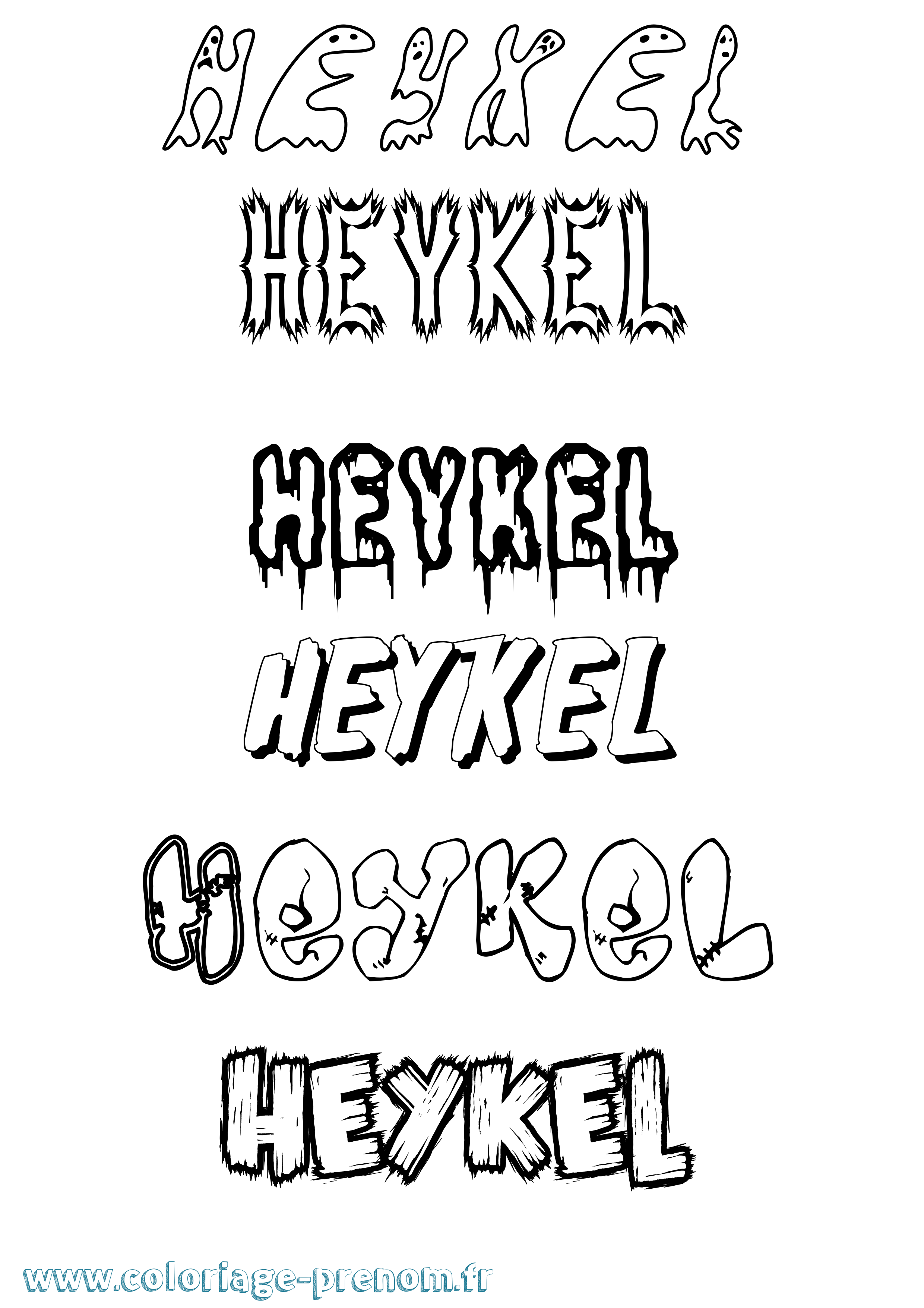 Coloriage Heykel Frisson Coloriage prénom Heykel Frisson