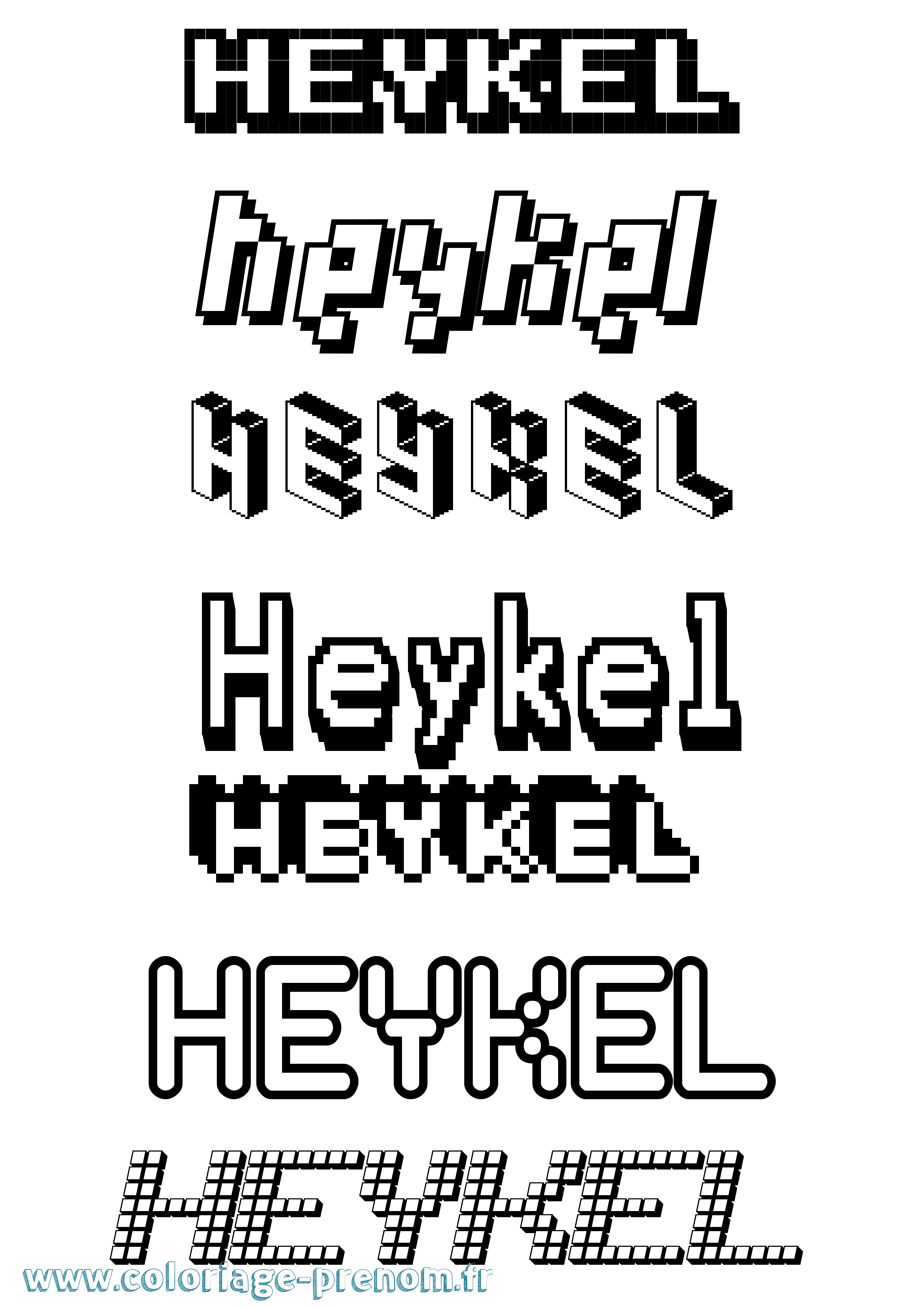 Coloriage Heykel Pixel Coloriage prénom Heykel Pixel