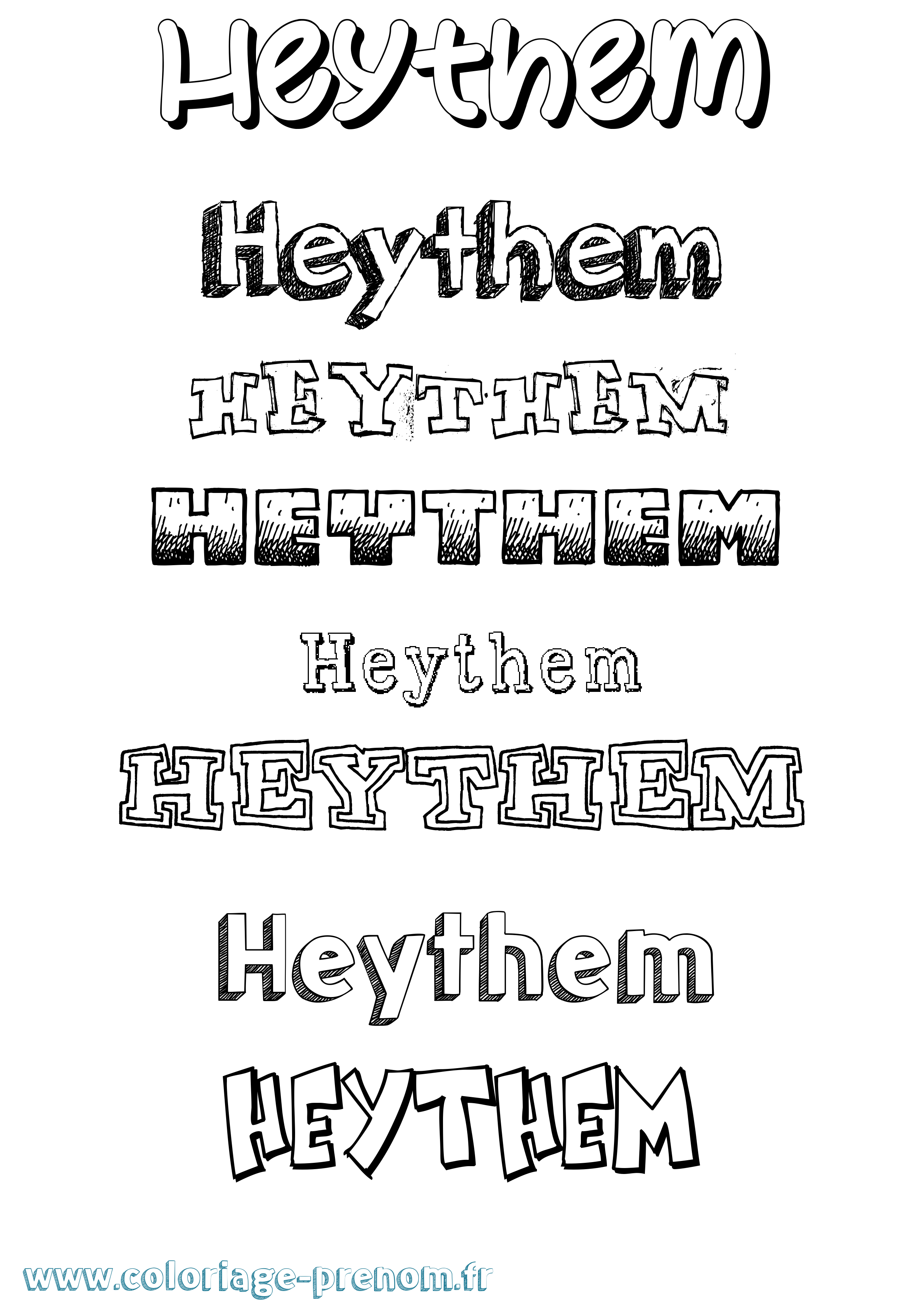 Coloriage Heythem Dessiné Coloriage prénom Heythem Dessiné