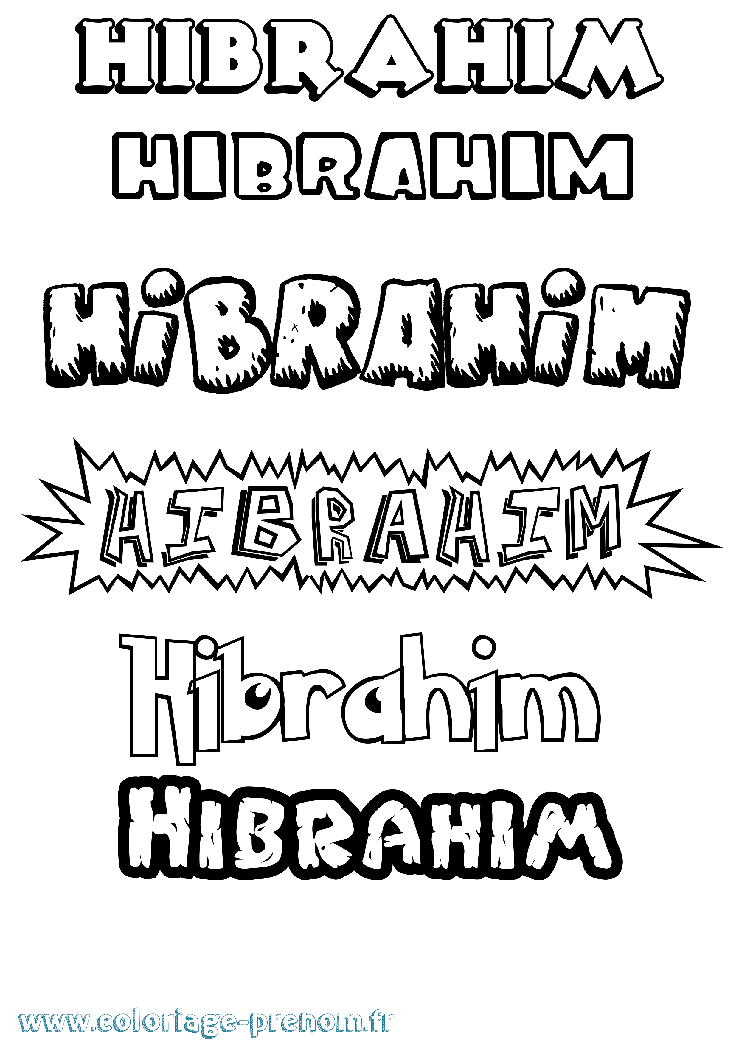 Coloriage Hibrahim Dessin Animé Coloriage prénom Hibrahim Dessin Animé