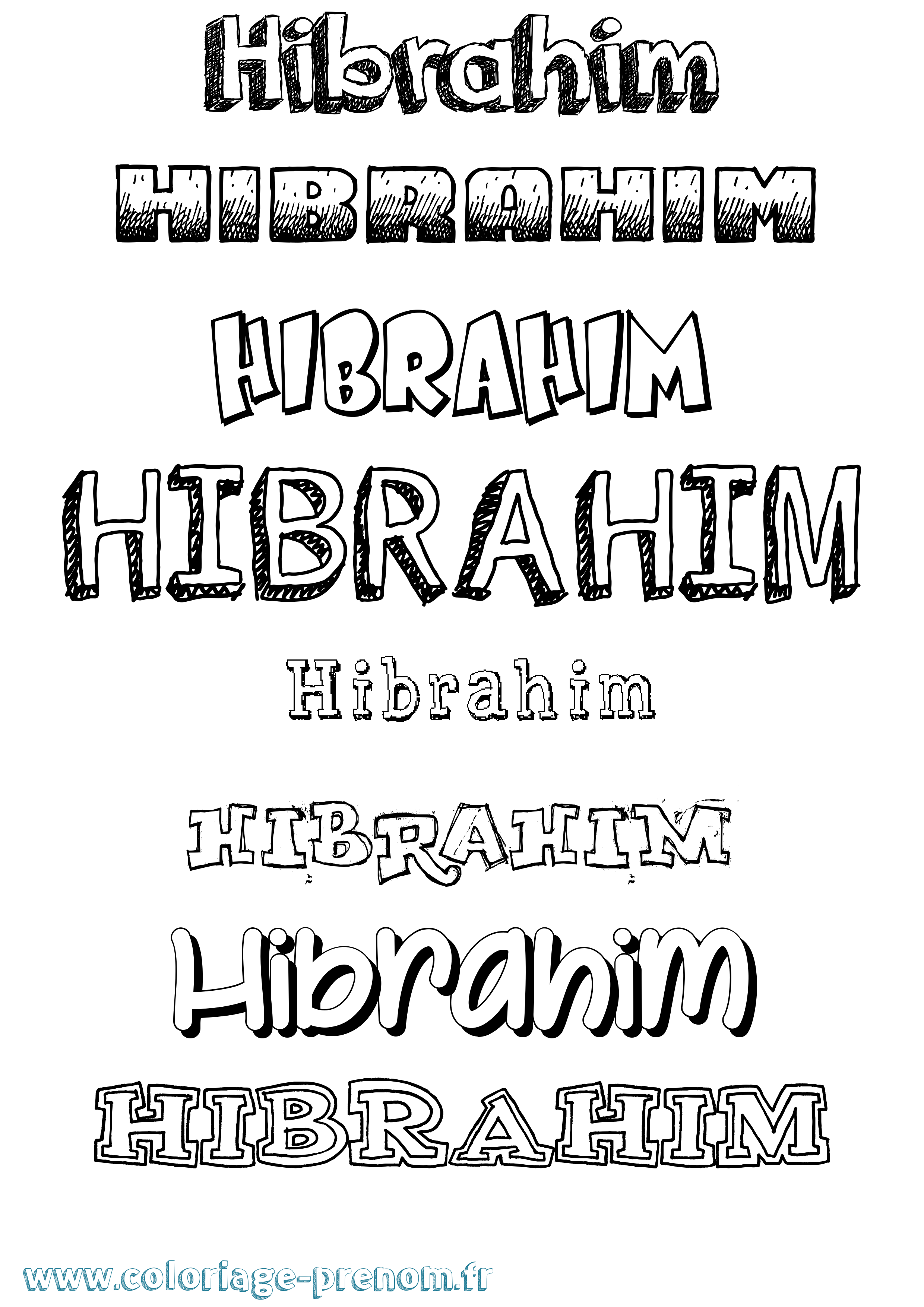 Coloriage Hibrahim Dessiné Coloriage prénom Hibrahim Dessiné