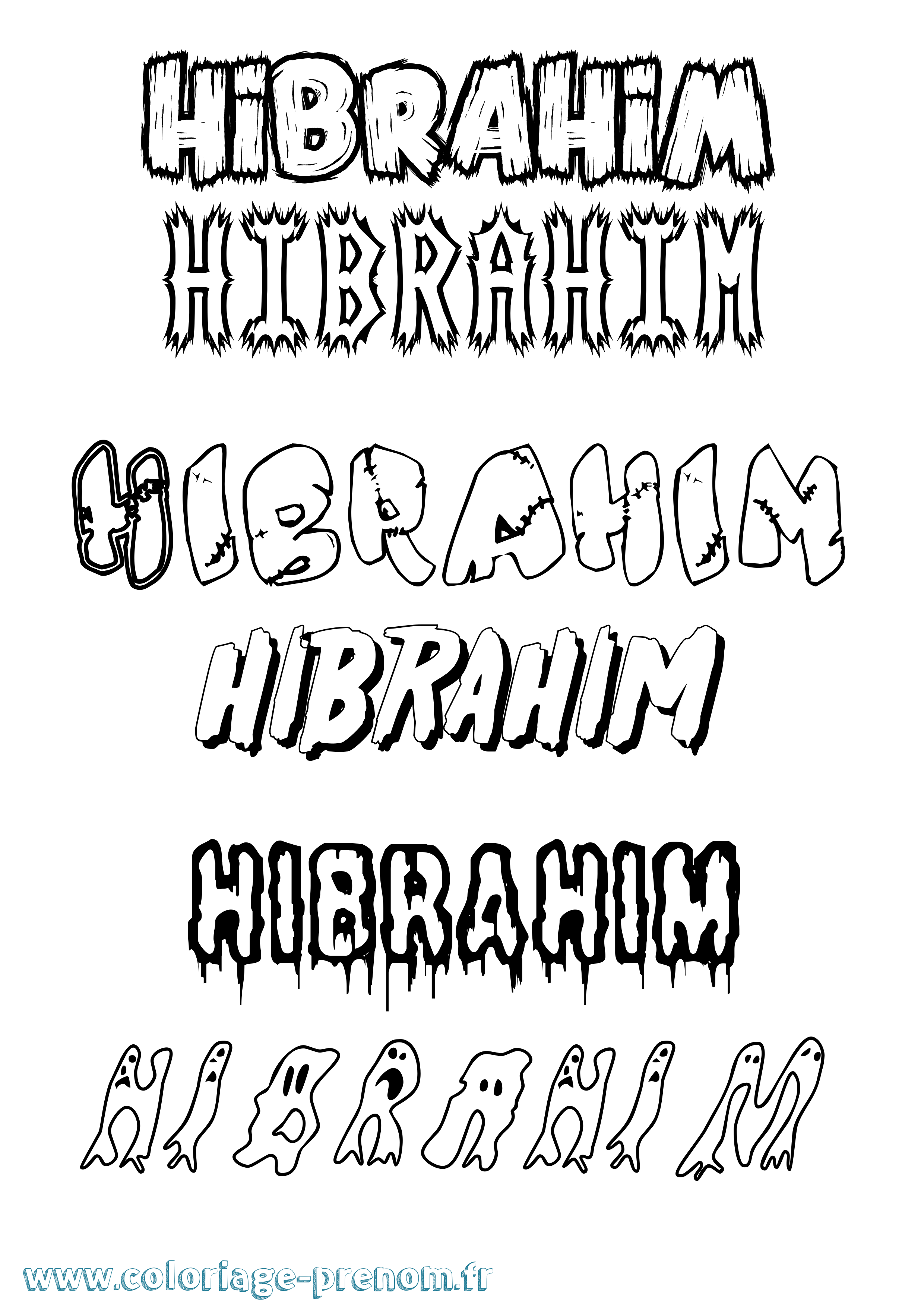 Coloriage Hibrahim Frisson Coloriage prénom Hibrahim Frisson