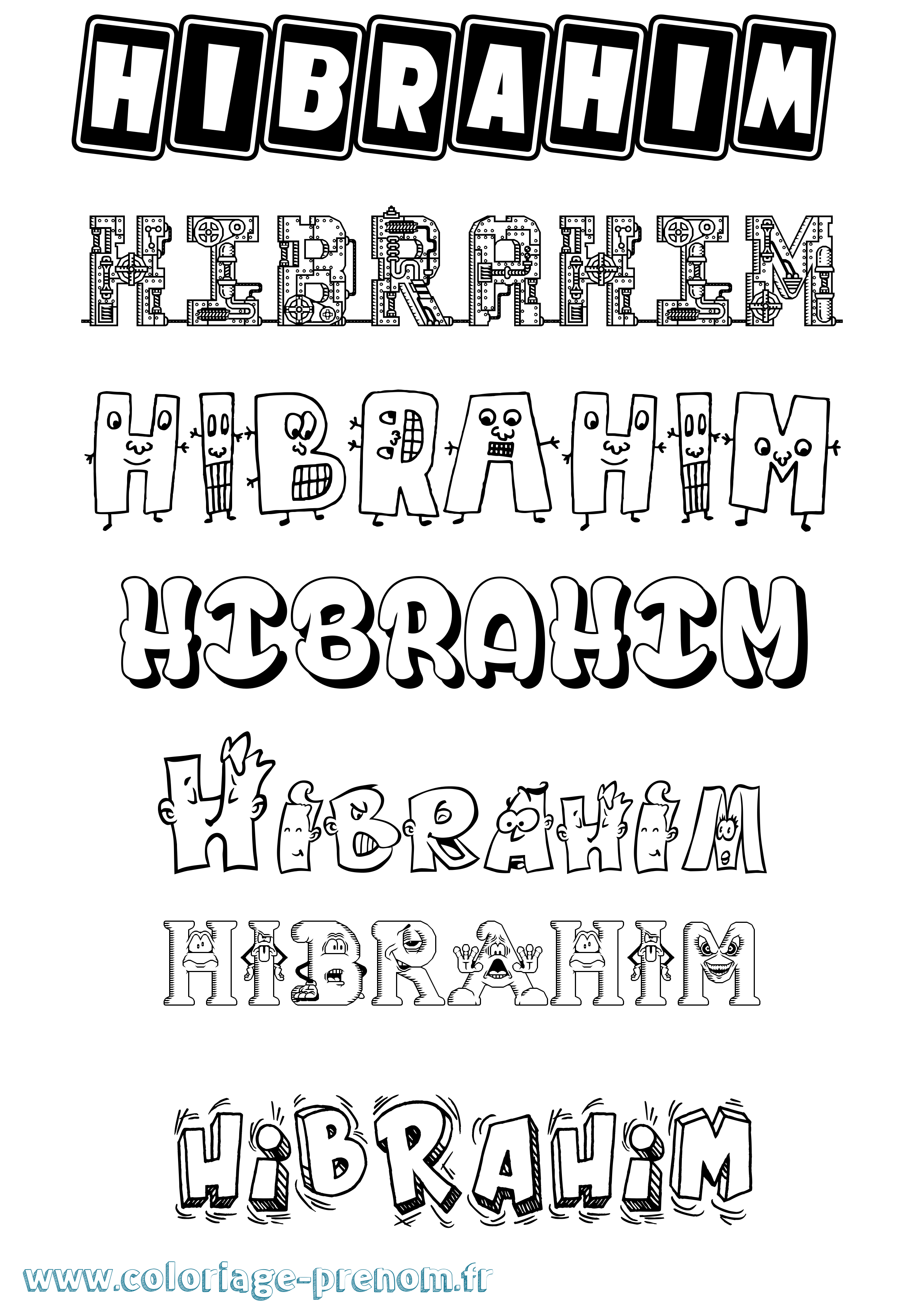 Coloriage Hibrahim Fun Coloriage prénom Hibrahim Fun