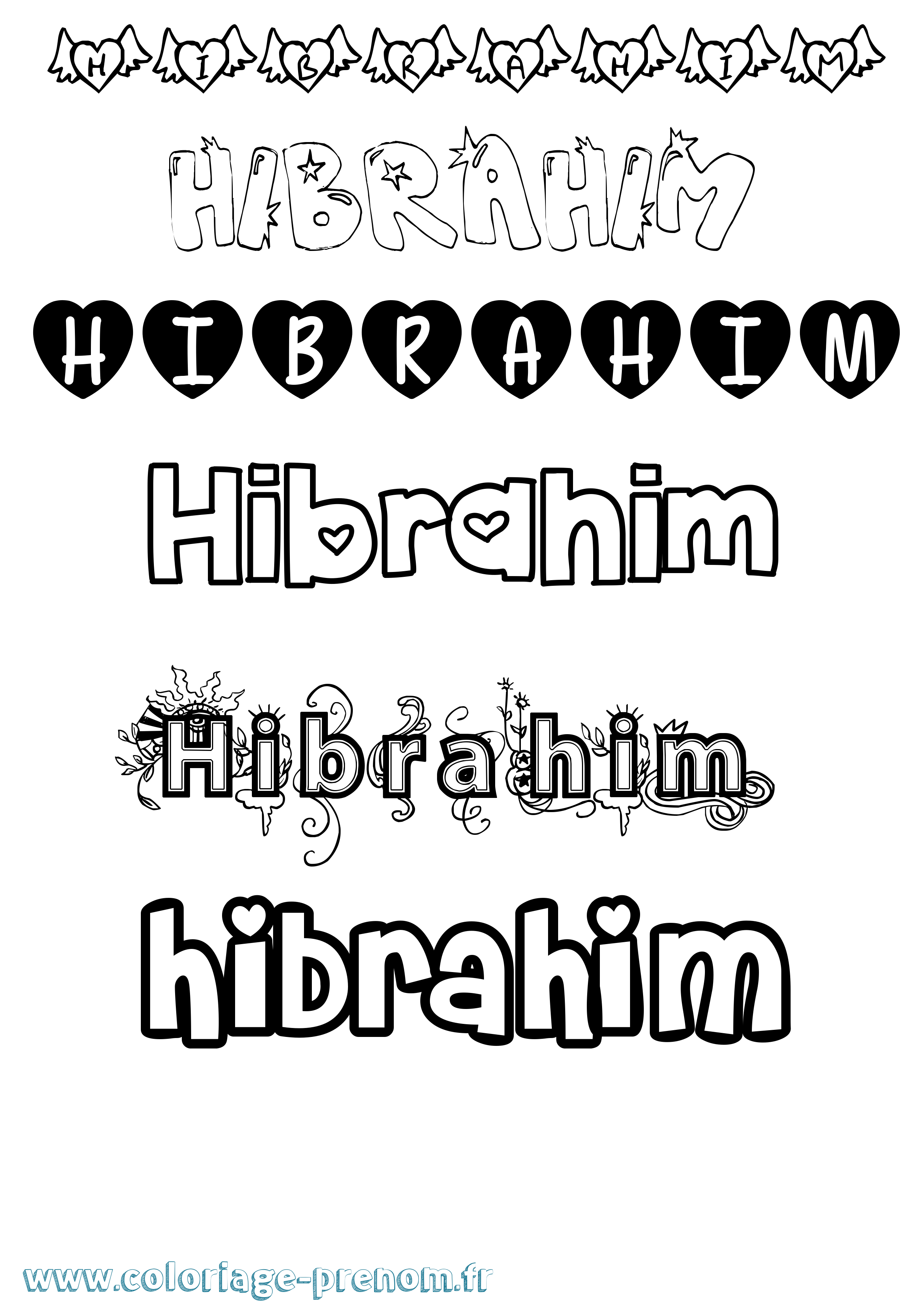 Coloriage Hibrahim Girly Coloriage prénom Hibrahim Girly