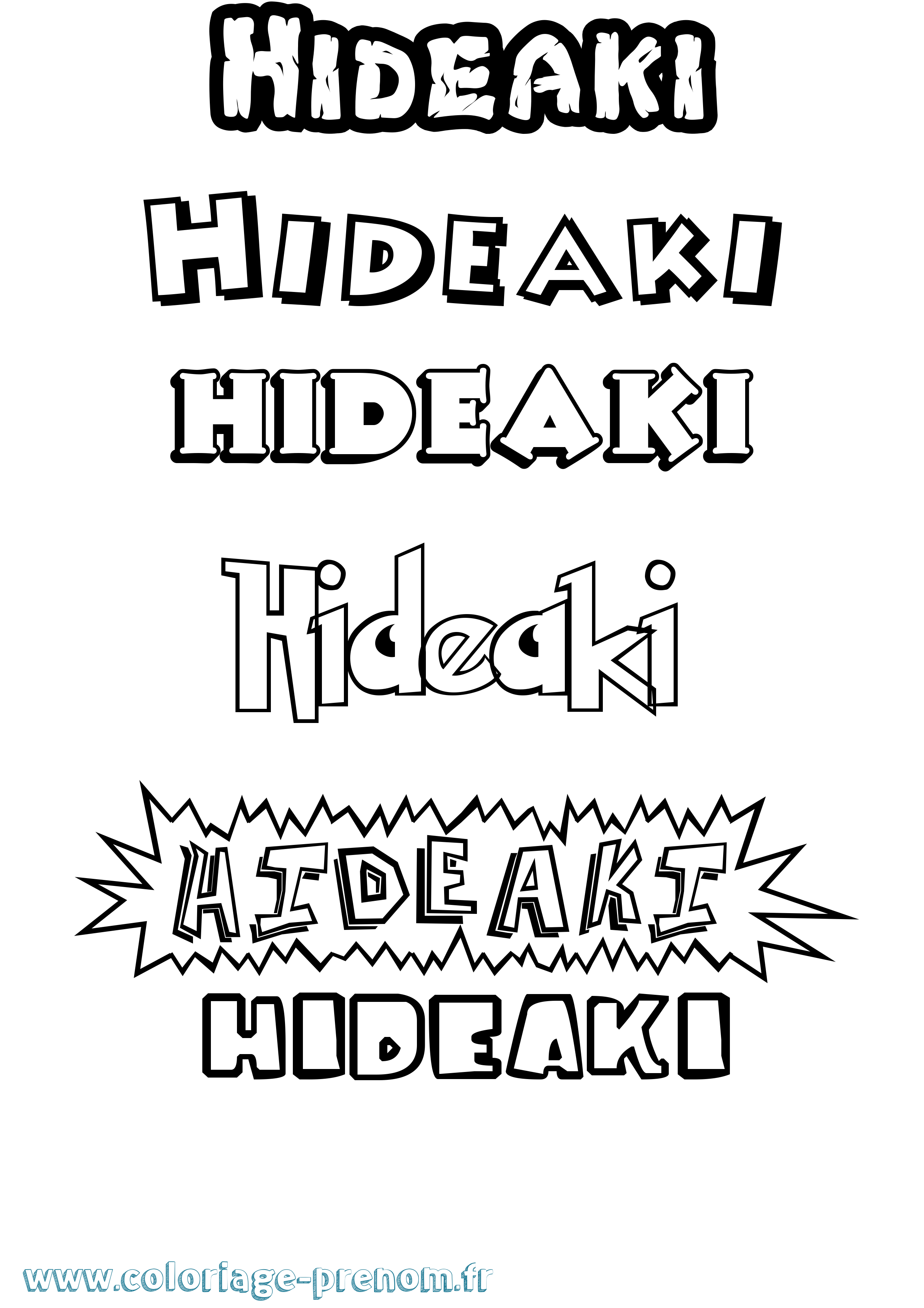 Coloriage Hideaki Dessin Animé Coloriage prénom Hideaki Dessin Animé
