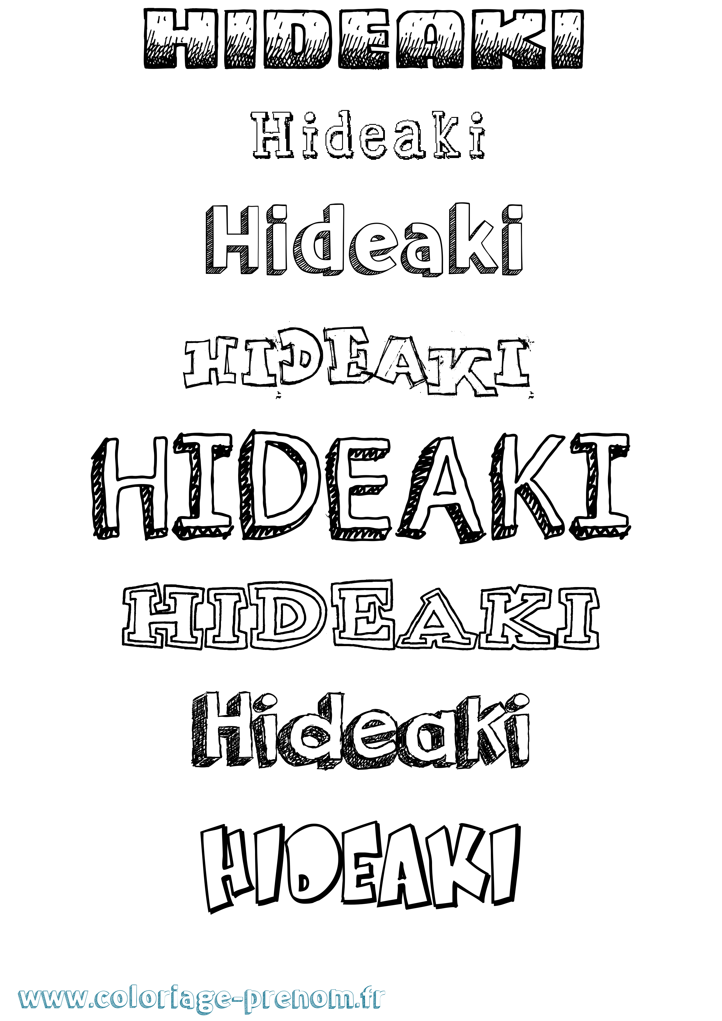 Coloriage Hideaki Dessiné Coloriage prénom Hideaki Dessiné