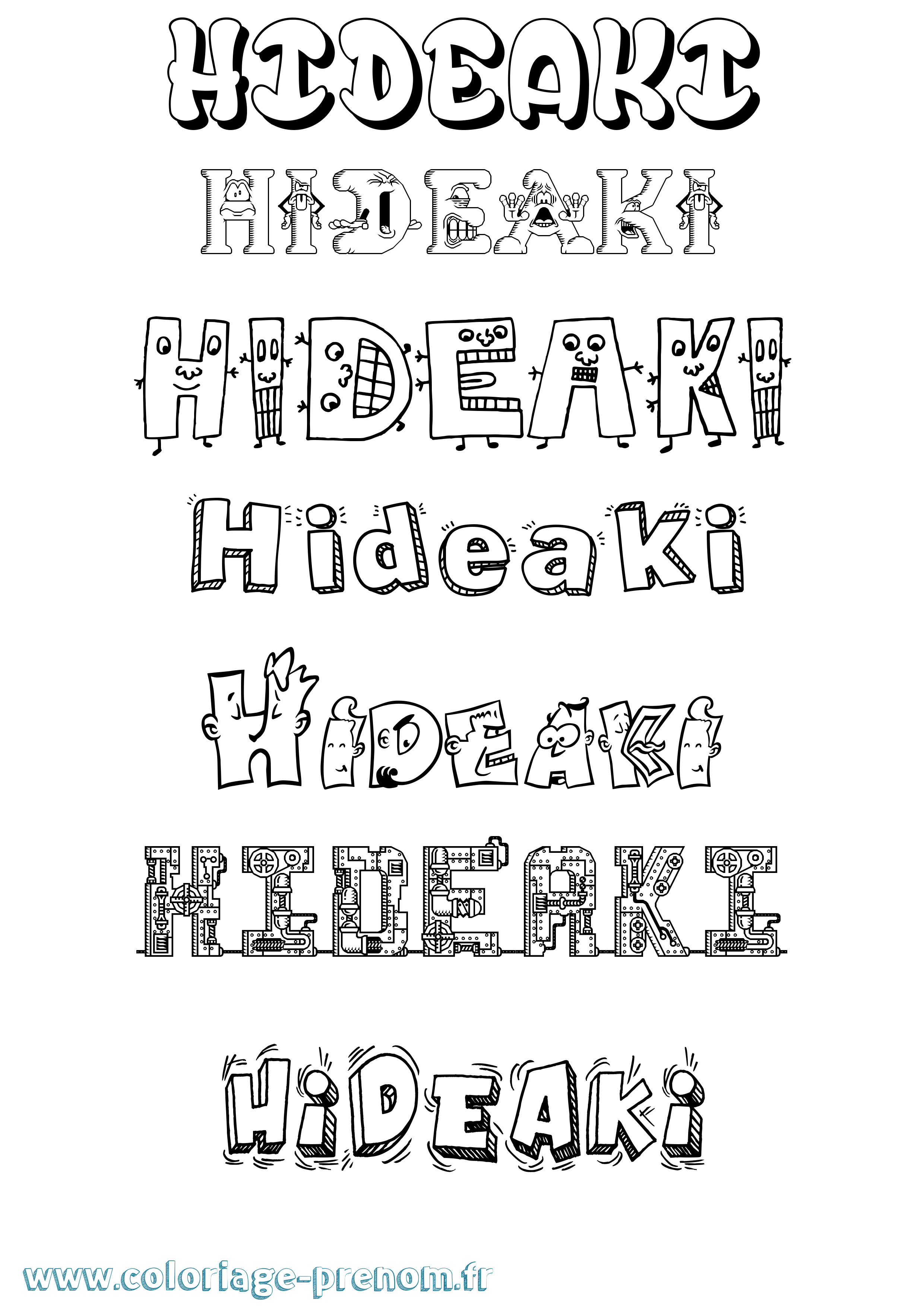 Coloriage Hideaki Fun Coloriage prénom Hideaki Fun