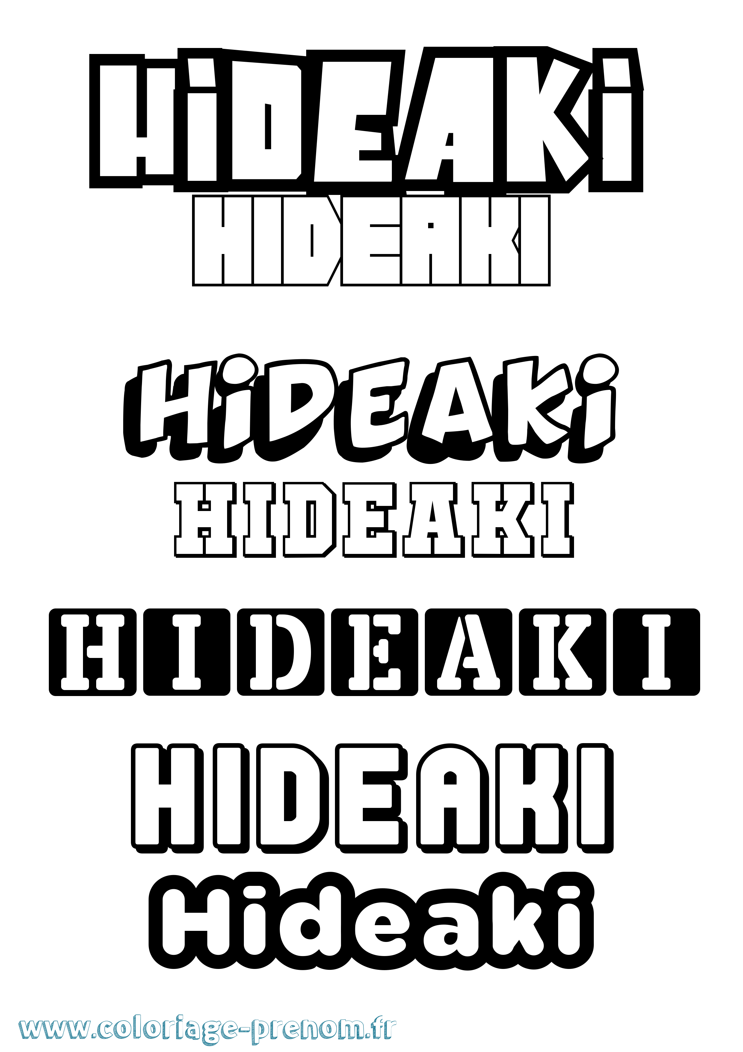 Coloriage Hideaki Simple Coloriage prénom Hideaki Simple